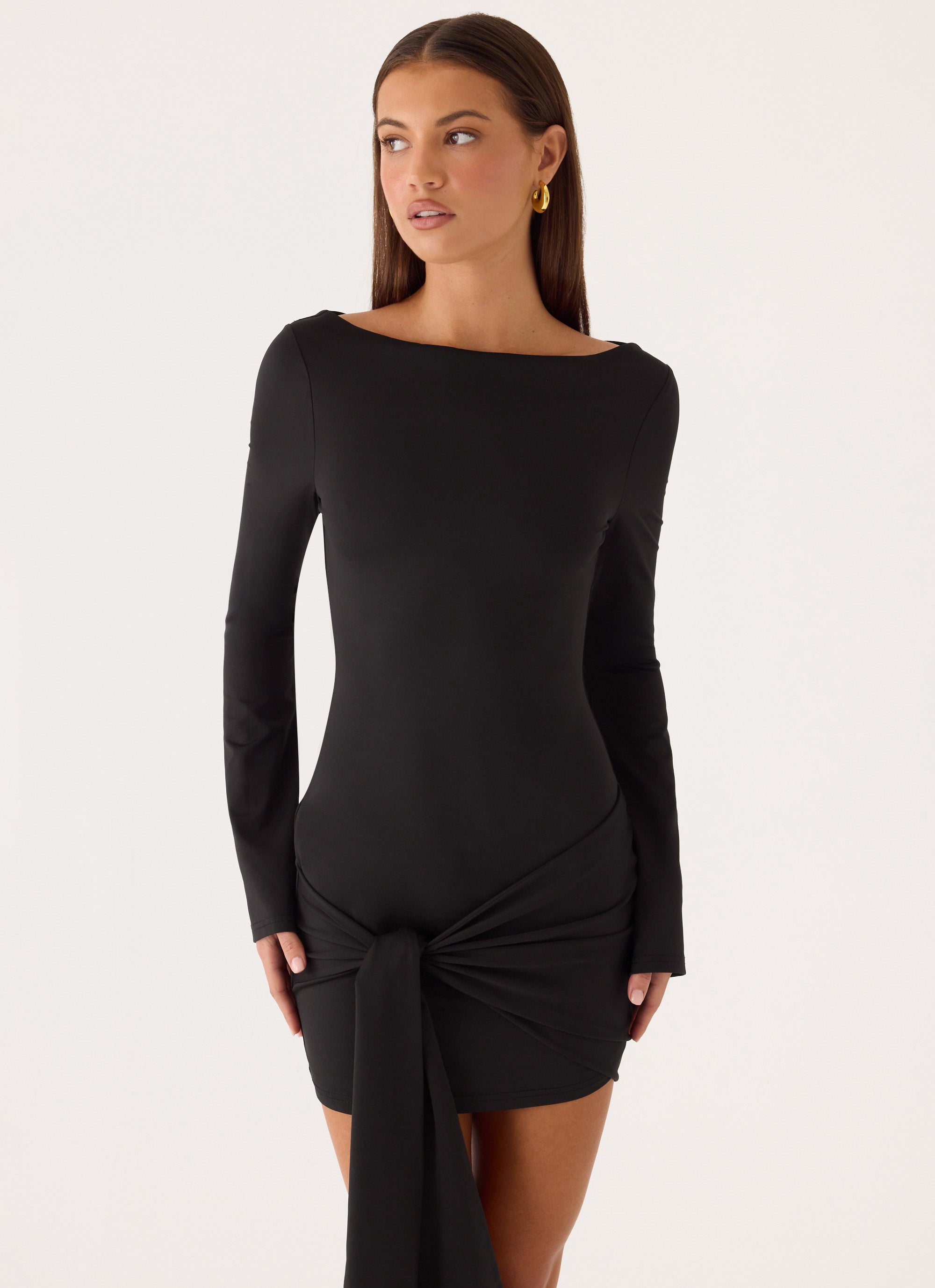 Holiday Scene Mini Dress - Black