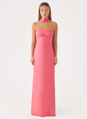 Hush Maxi Dress - Coral Red