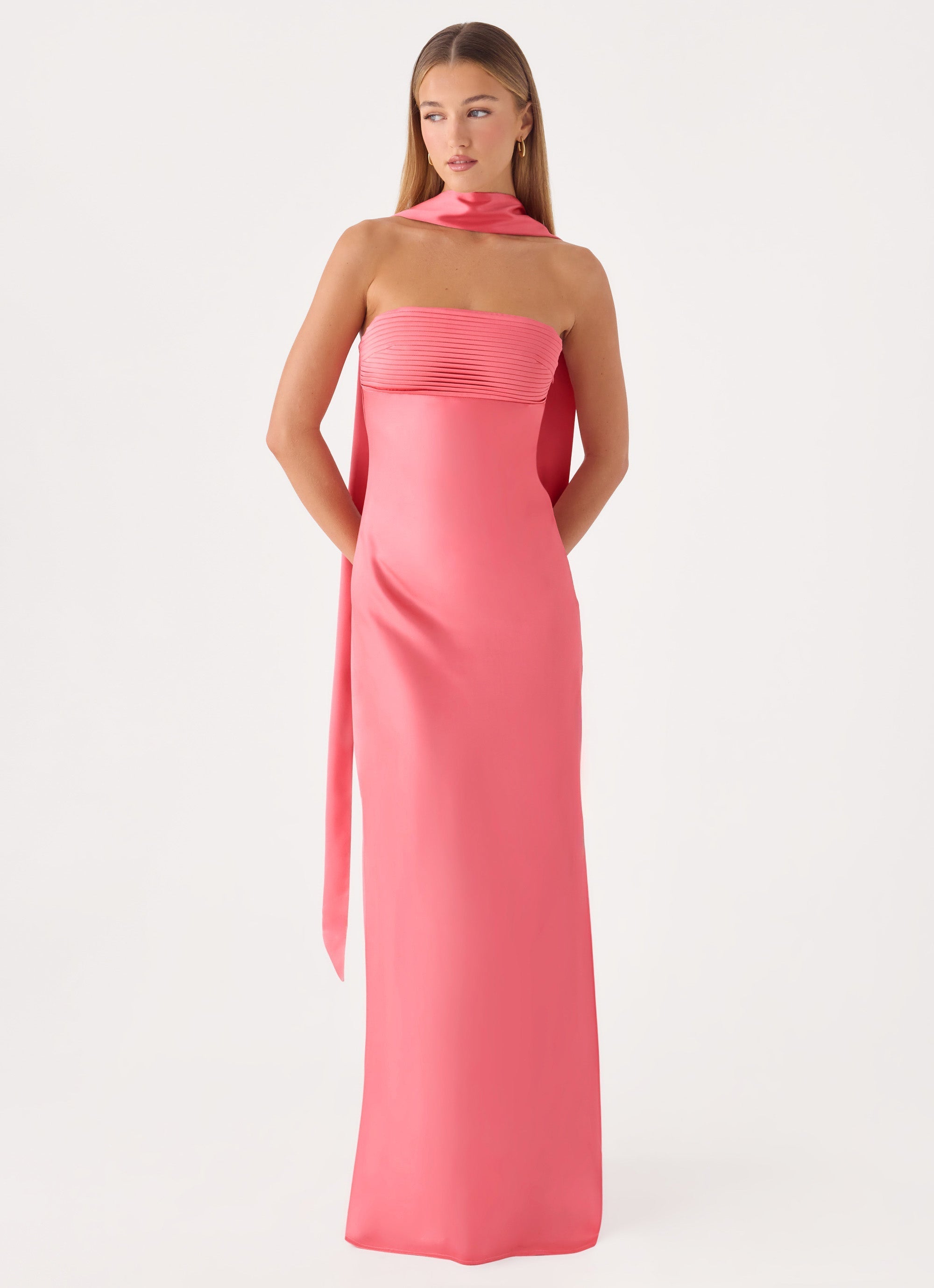 Hush Maxi Dress - Coral Red