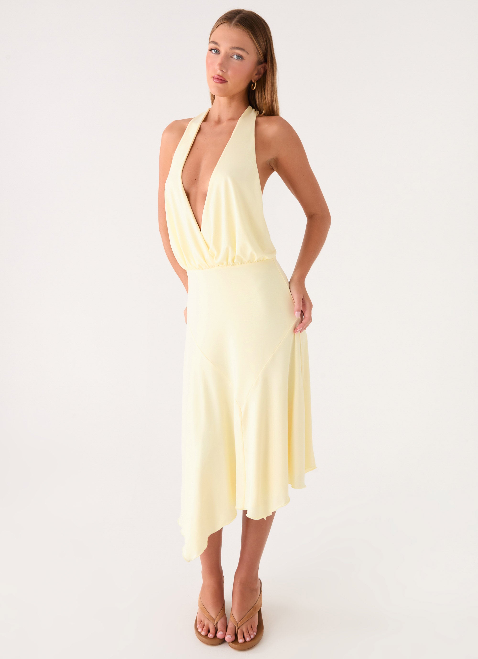 Ignite It Midi Dress - Lemon