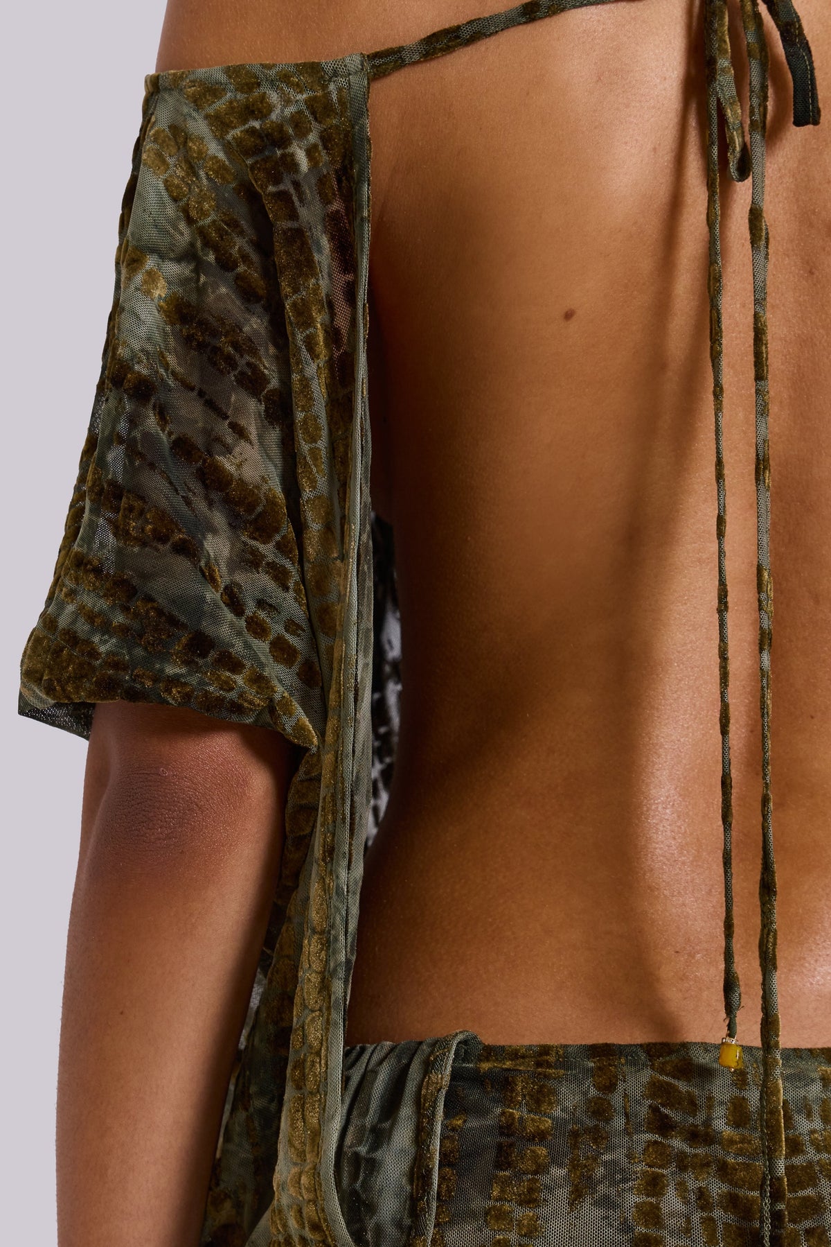 Ophidian Devore Backless Mini Dress in Croc