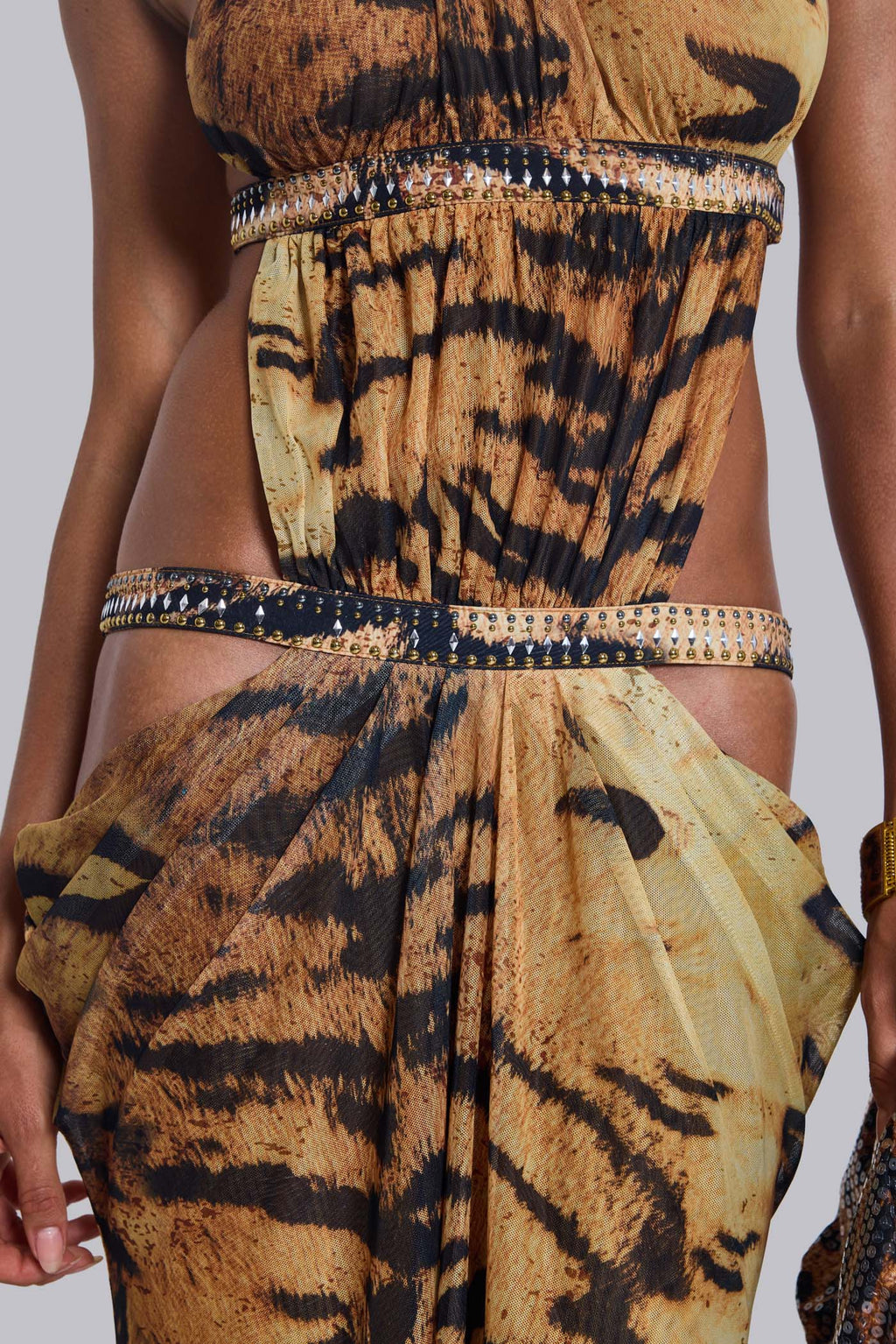 Saffra Cut Out Maxi Dress in Tiger