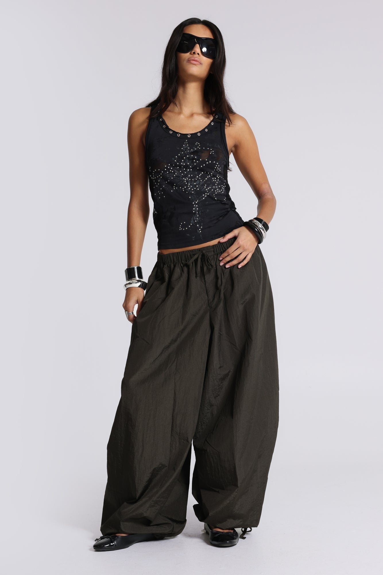 Ramona Burnout Vest Top in Black