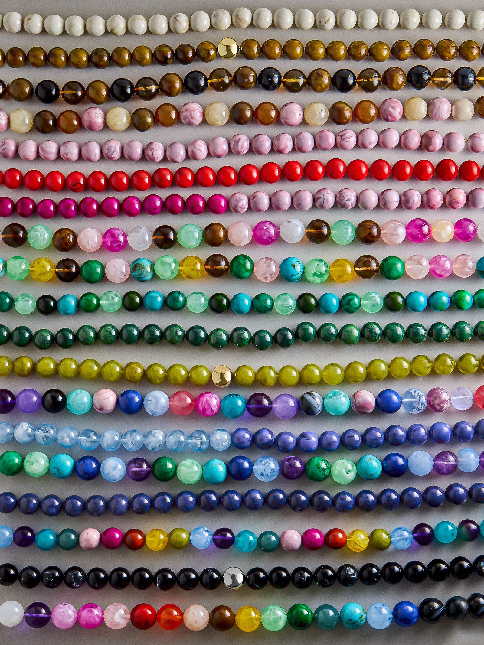 Jane Beaded Necklace - Smoky Rose Quartz
