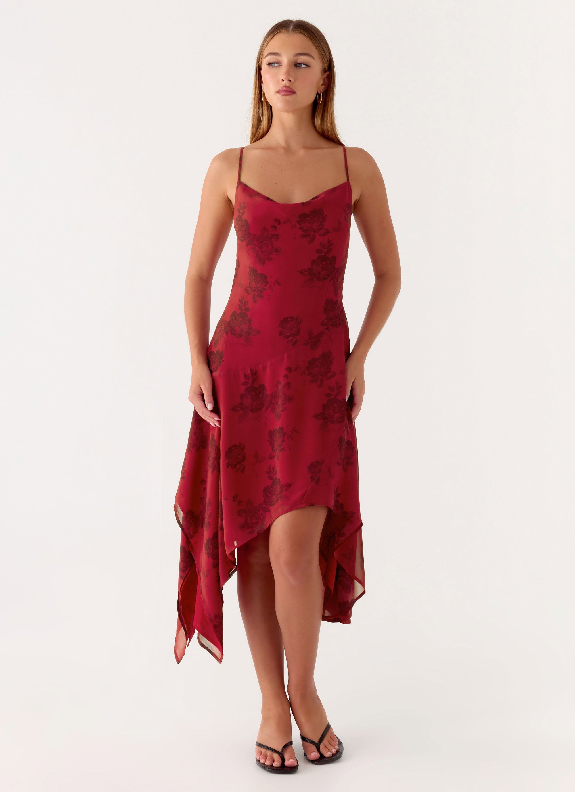 Jasiel Midi Dress - Cherry Rose