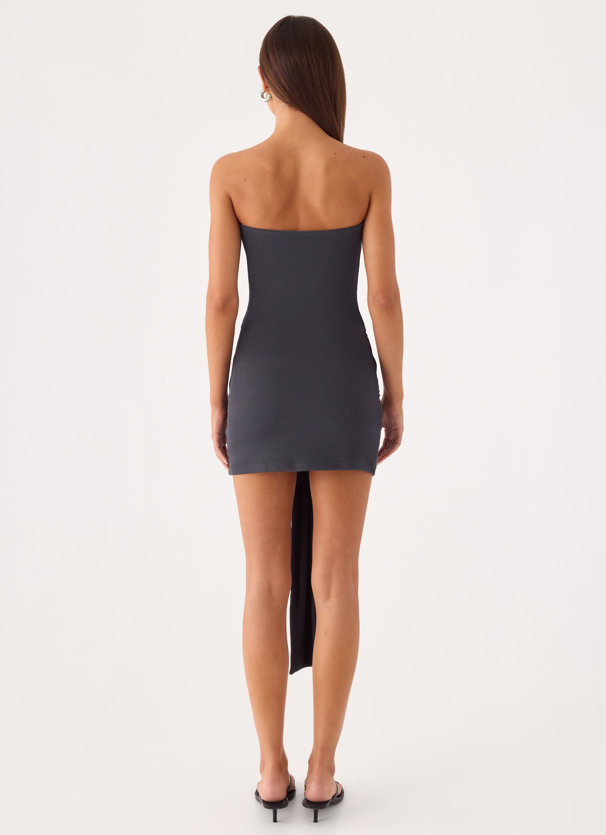 Jiliana Strapless Mini Dress - Charcoal