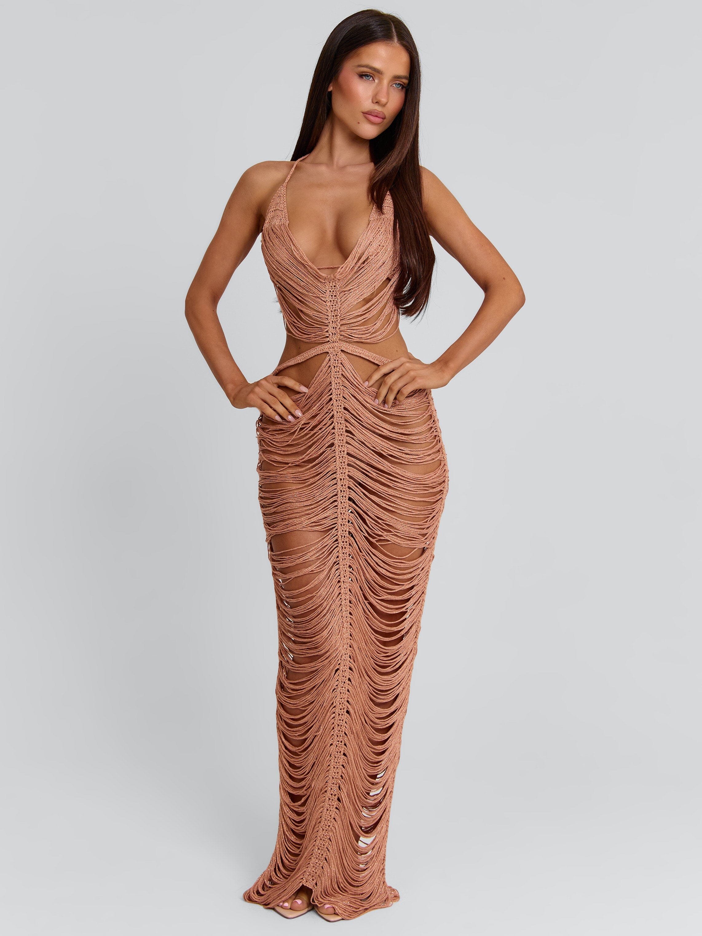 Kaelani Maxi Dress Rose Gold