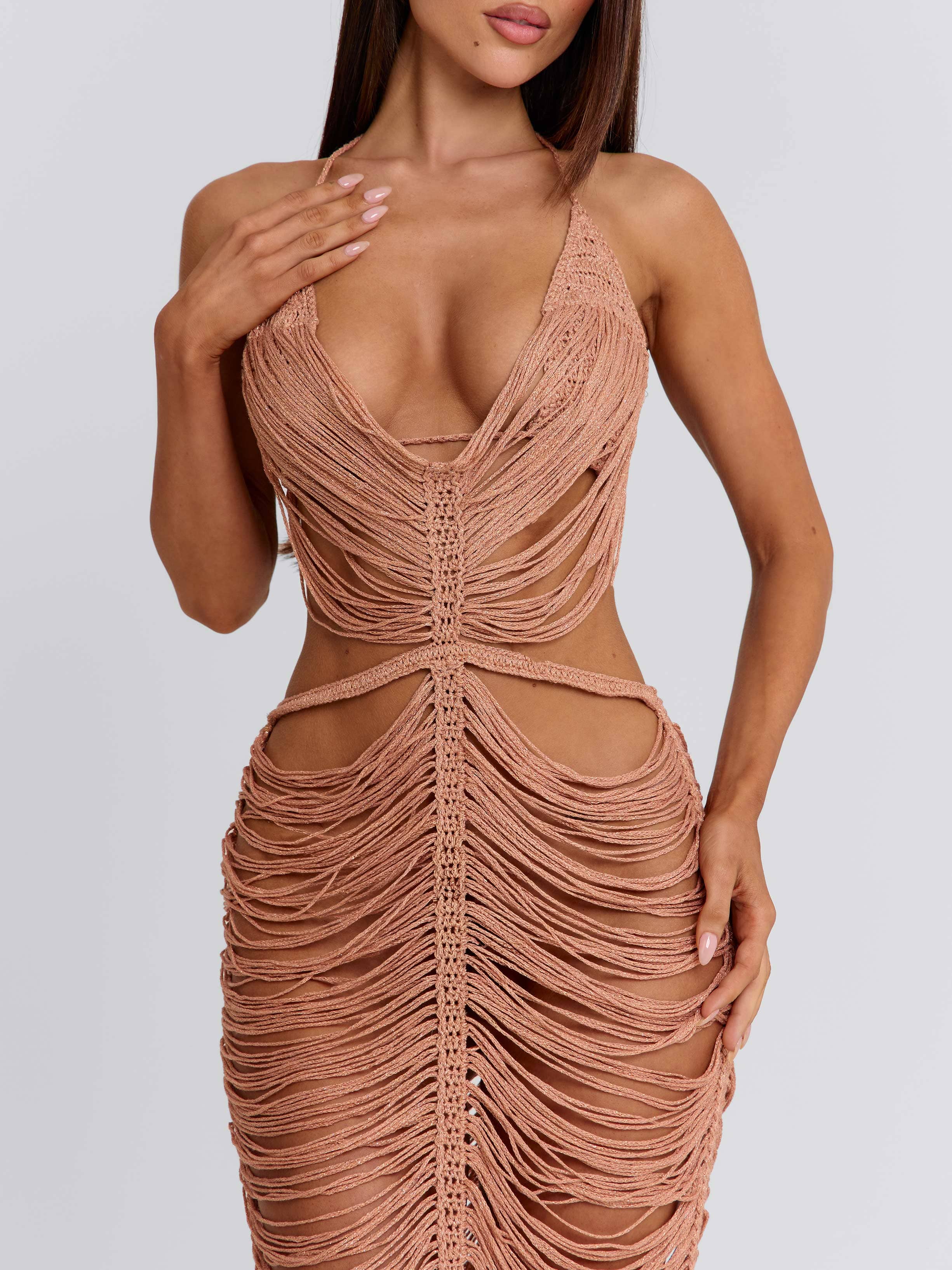 Kaelani Maxi Dress Rose Gold