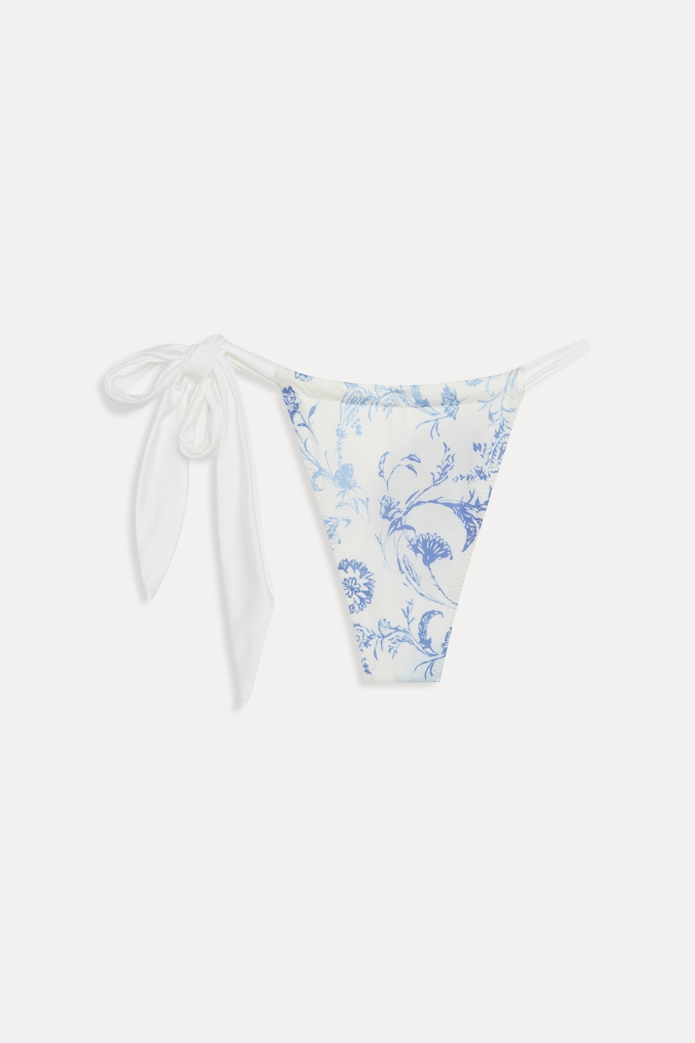Kealy Satin Cheeky Bikini Bottom - Fleur De Bleu