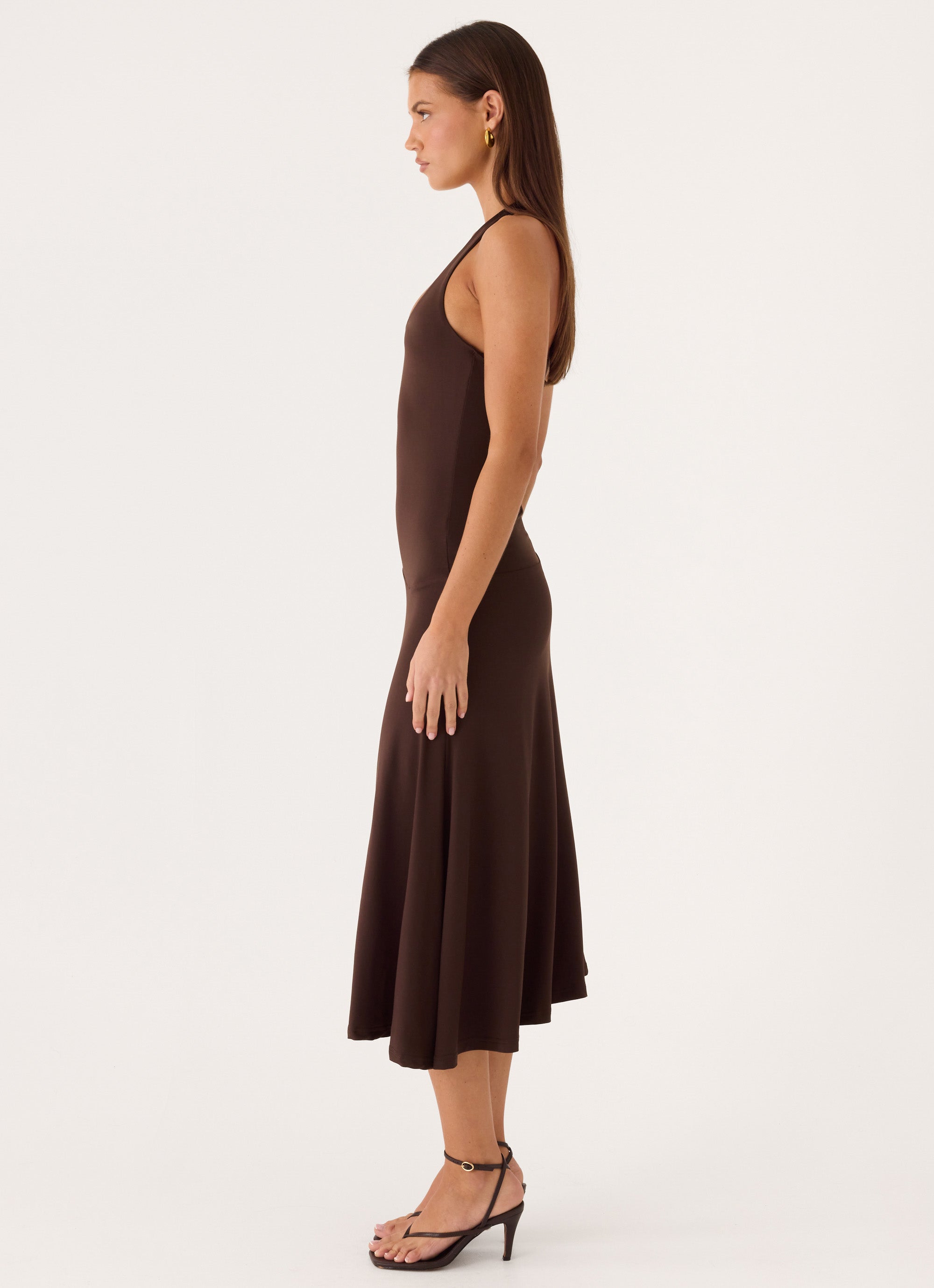 Klyne Midi Dress - Chocolate