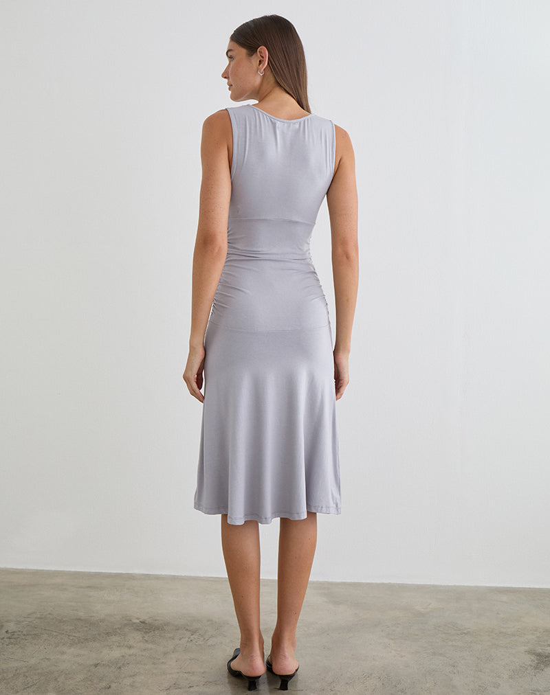 Laluma Midi Dress in Lilac Grey