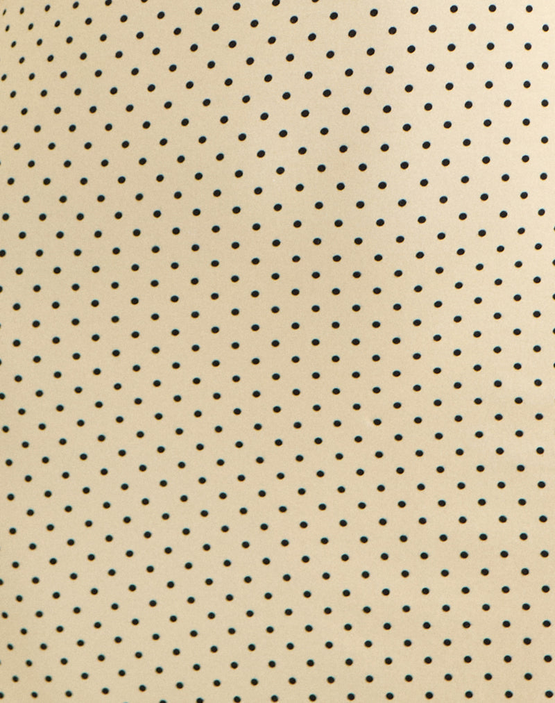 Letiria Mini Dress in Butter Yellow with Micro Polka Dots
