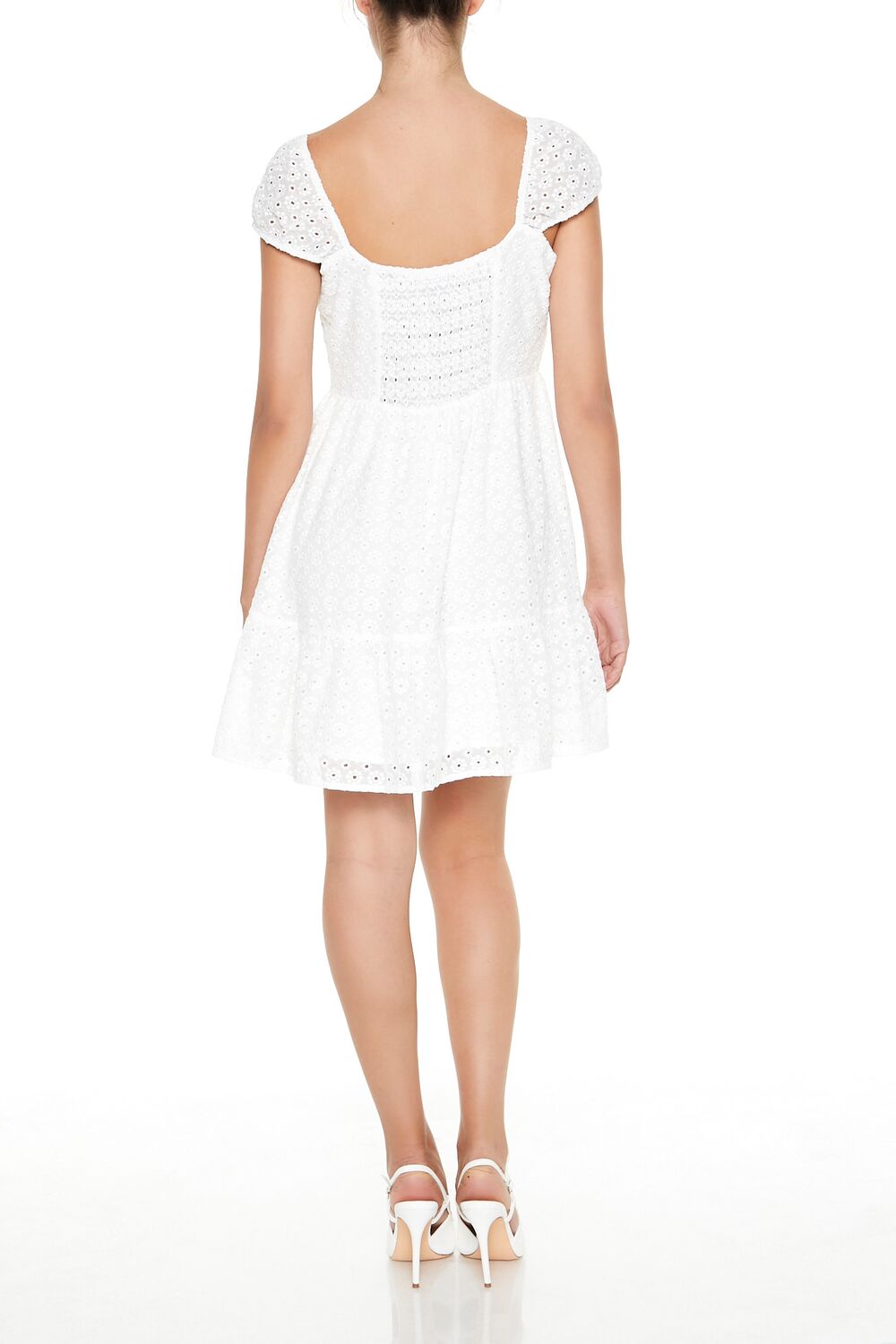Eyelet Bustier Flounce Mini Dress