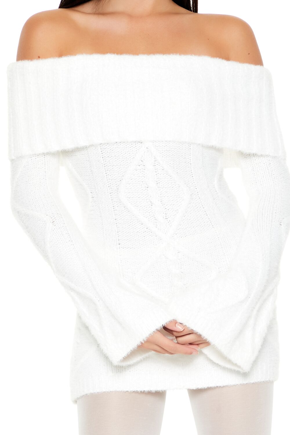 Off-the-Shoulder Mini Sweater Dress