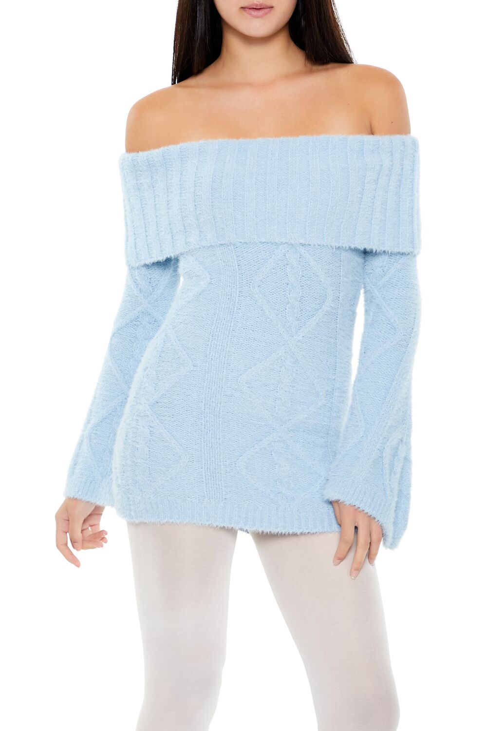 Off-the-Shoulder Mini Sweater Dress