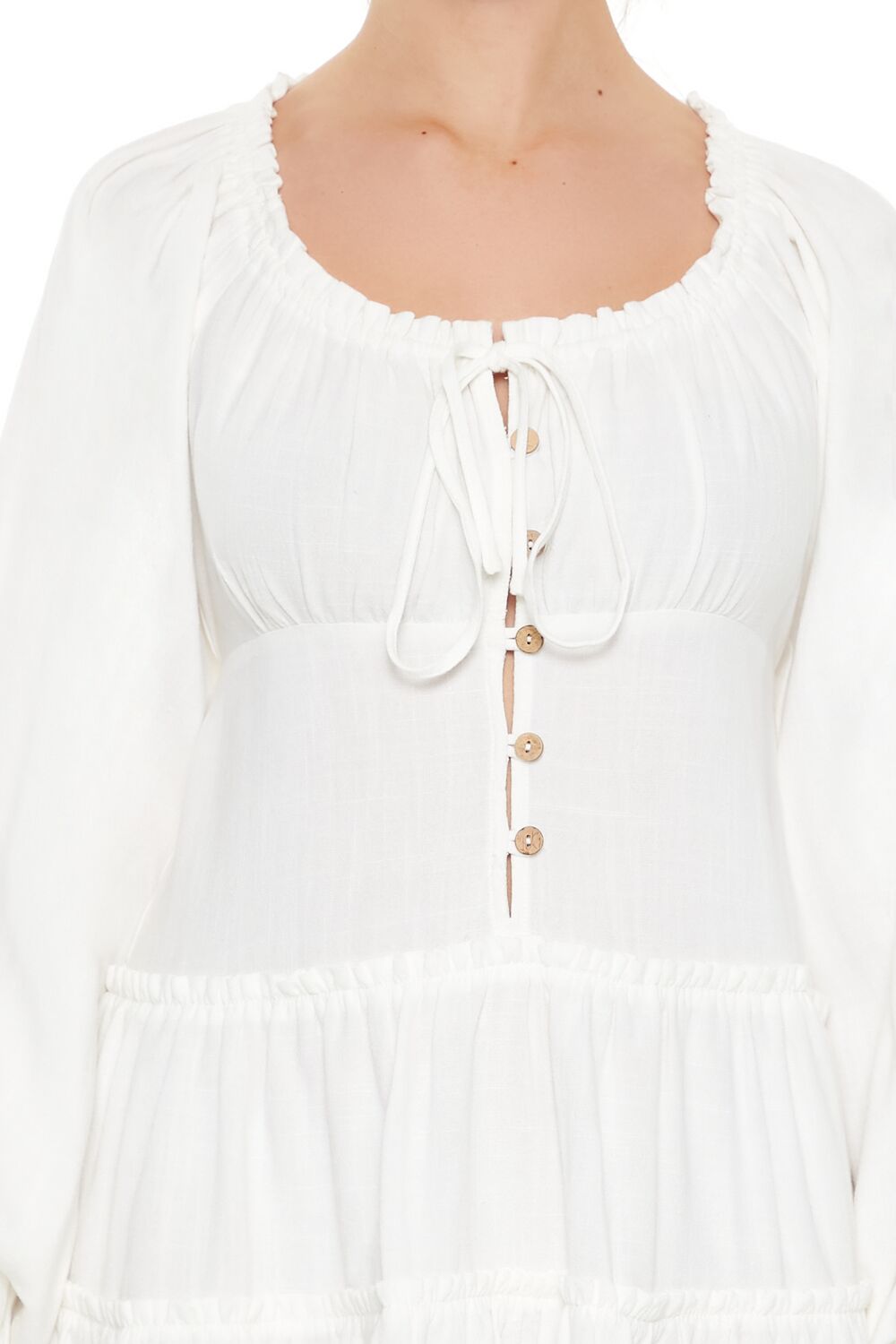 Peasant-Sleeve Mini Dress