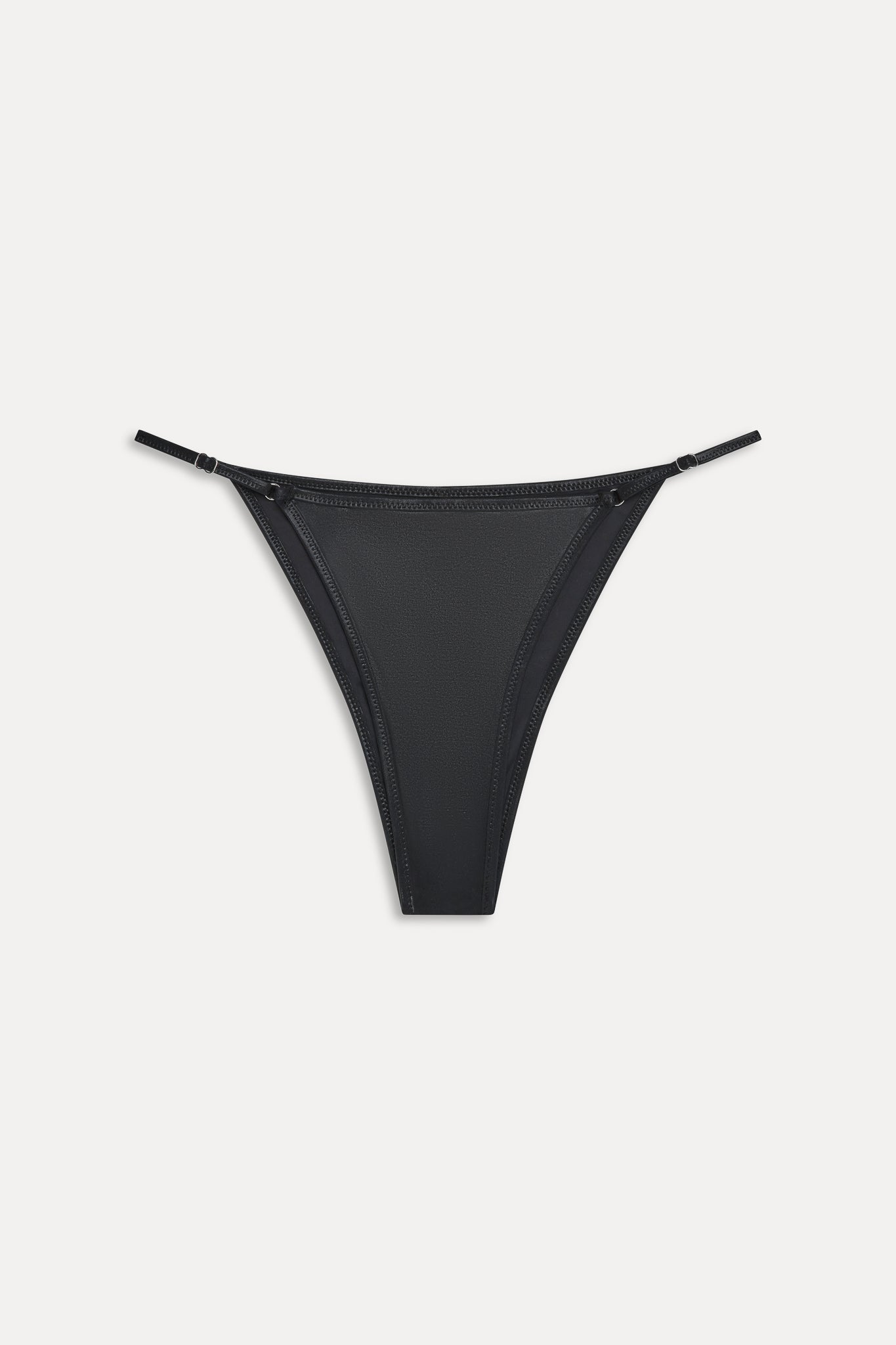 X Khy Luna Metallic Bikini Bottom - Black Chrome
