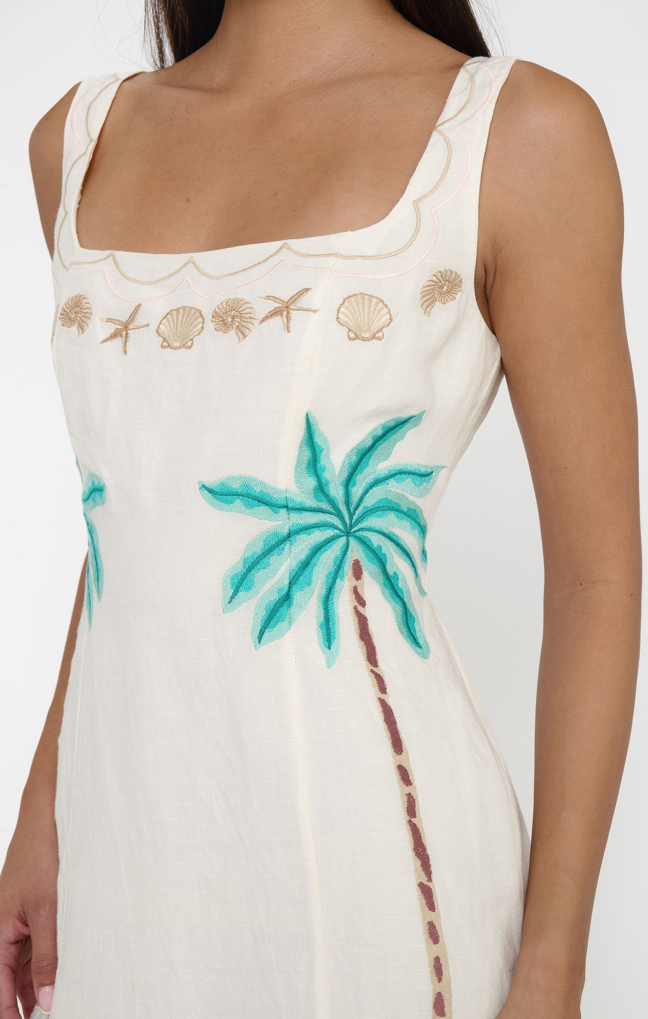 Steph Mini Dress ~ Beachfront Embroidery