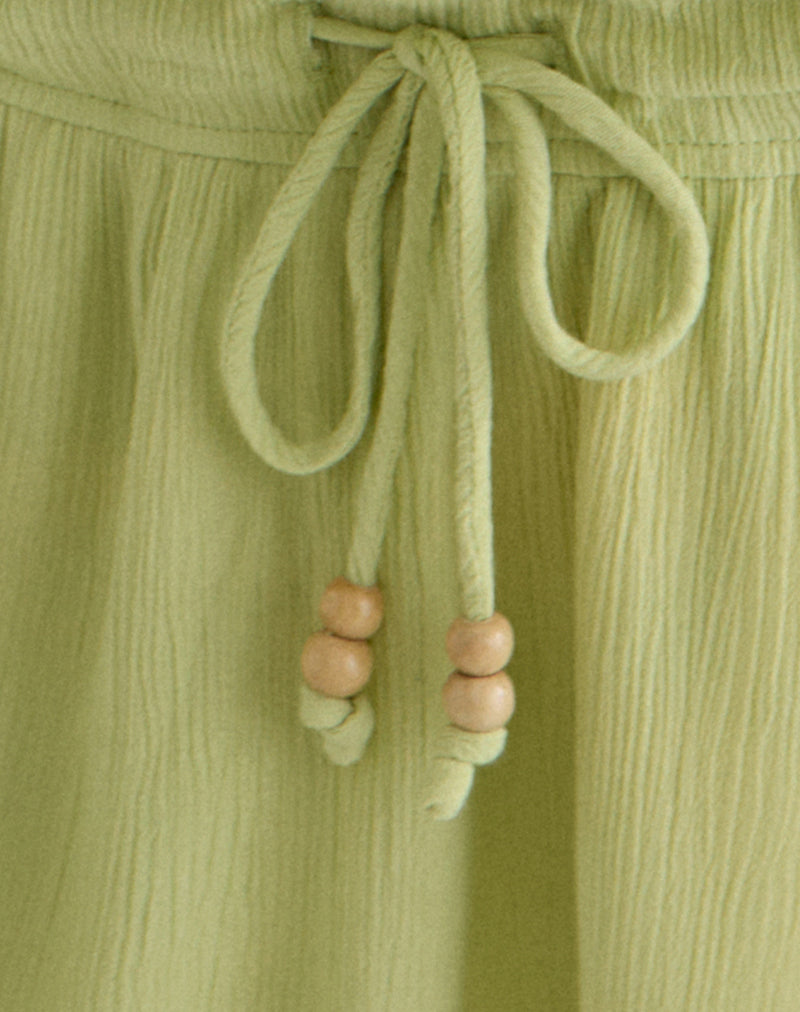 Moka Mini Dress in Crinkle Pistachio