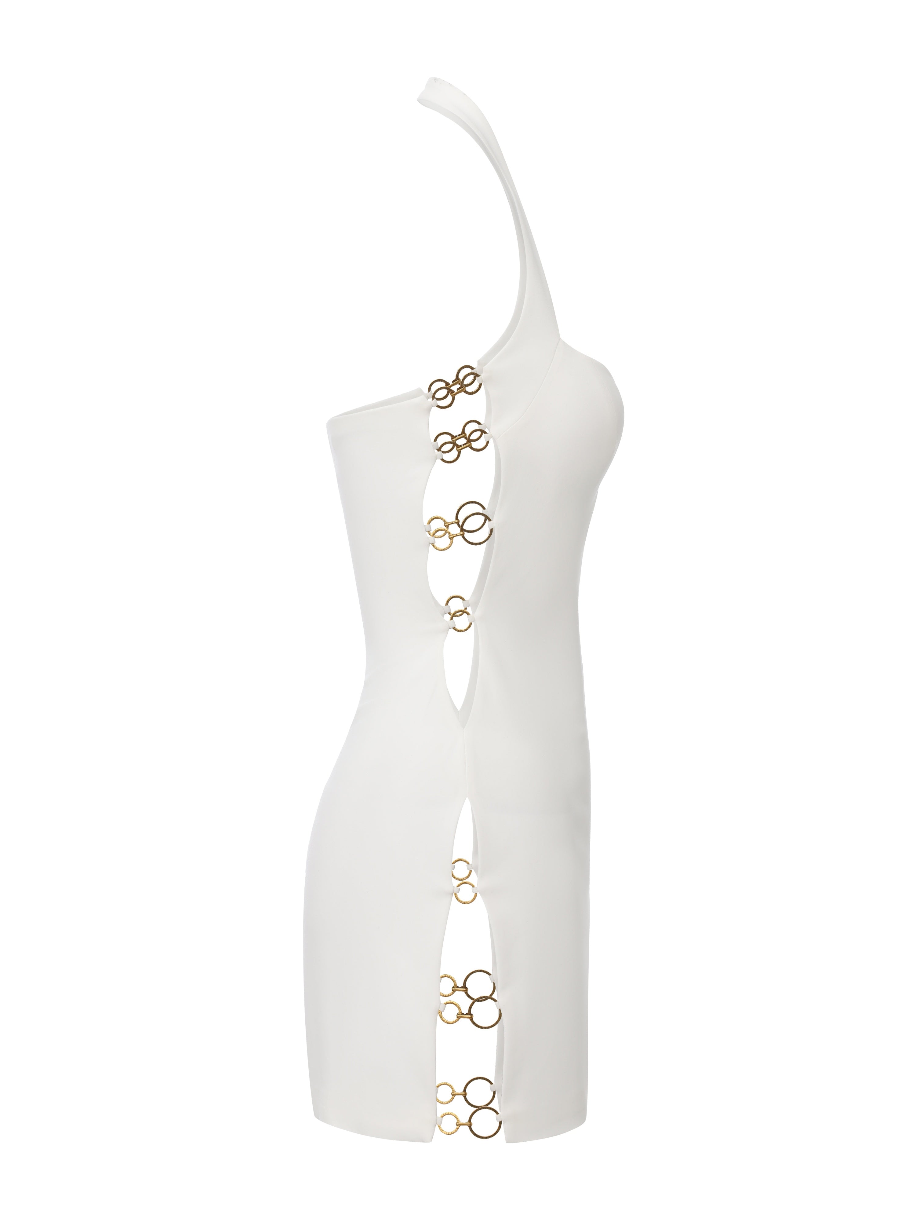 Sabina Ring-Cutout White Dress