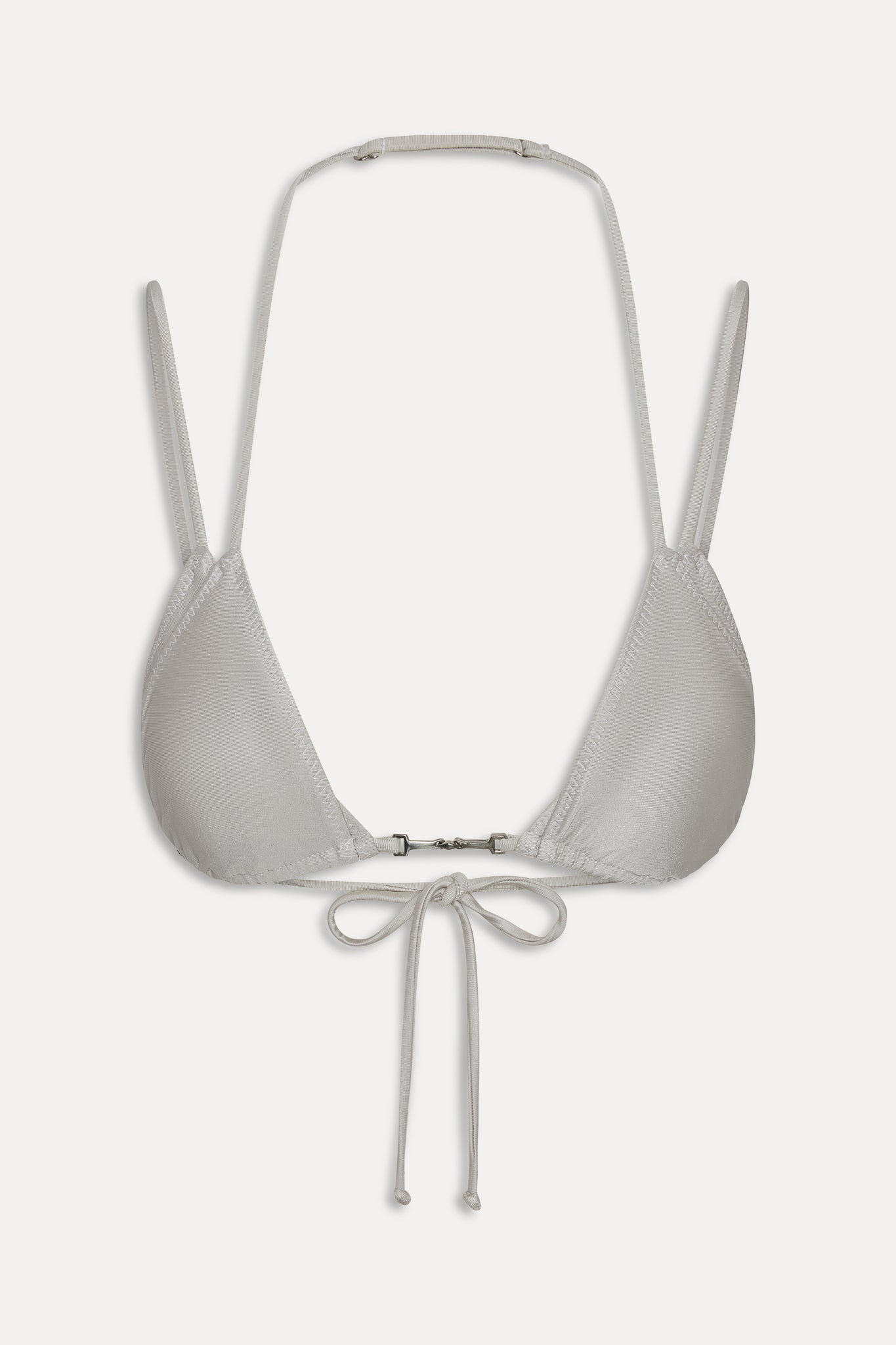 X Jennie Mabel Satin Bikini Top - Moon
