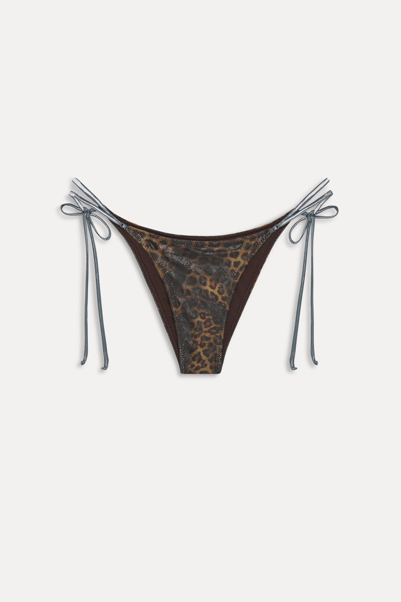 X Khy Mackenzie Foil String Bikini Bottom - Vintage Leopard
