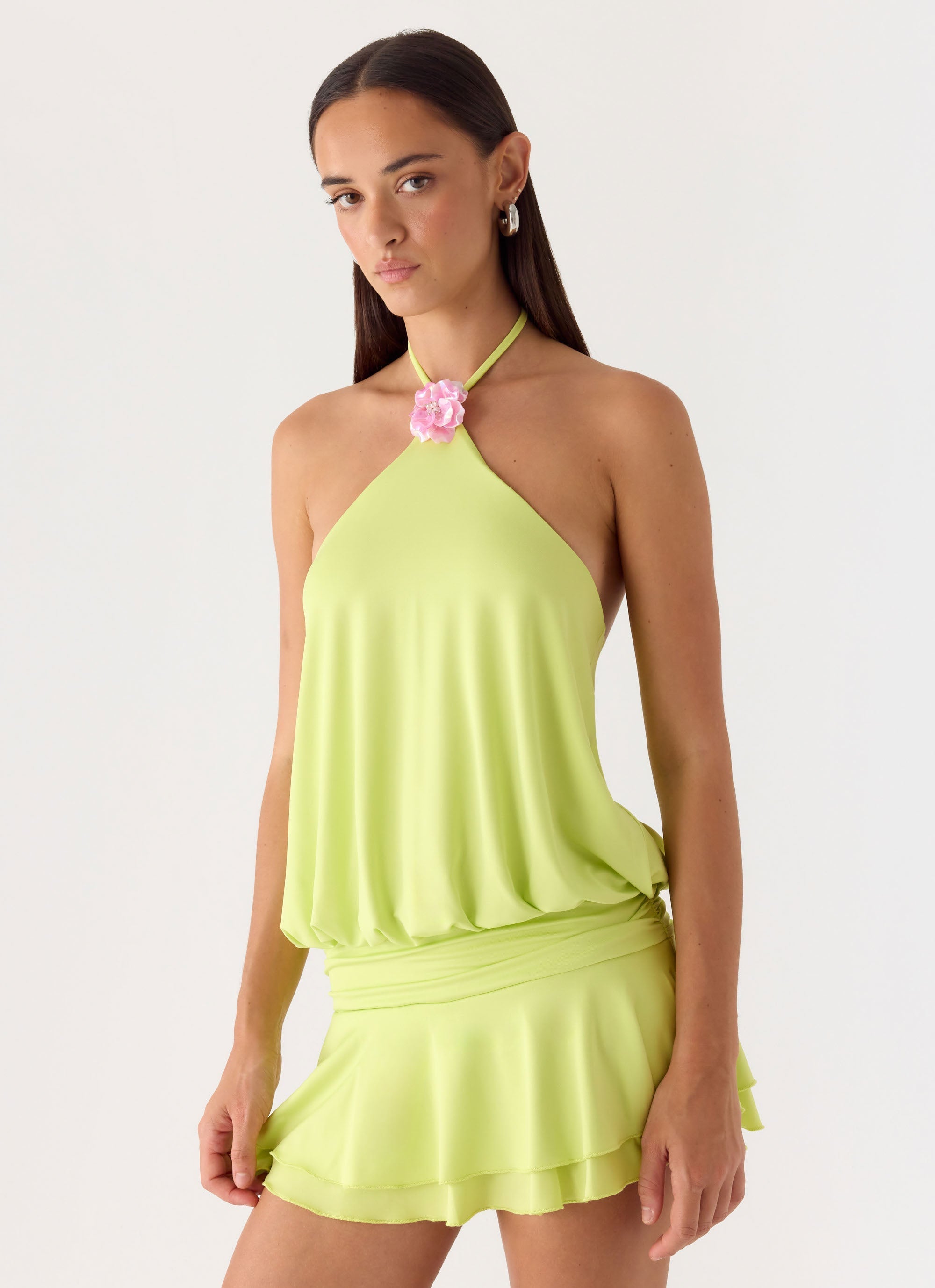 Make It Right Mini Dress - Lime