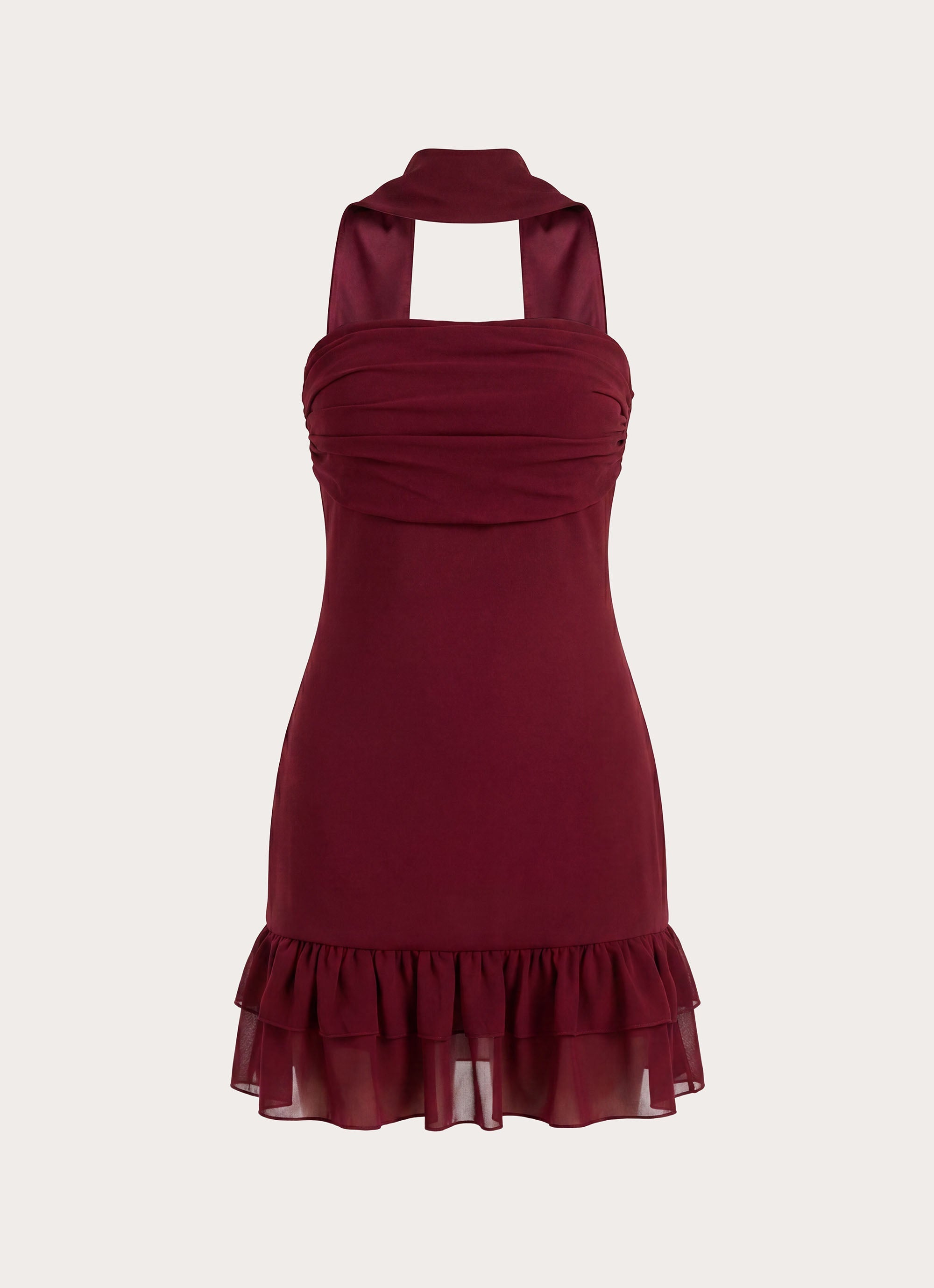 Manon Scarf Mini Dress - Deep Red