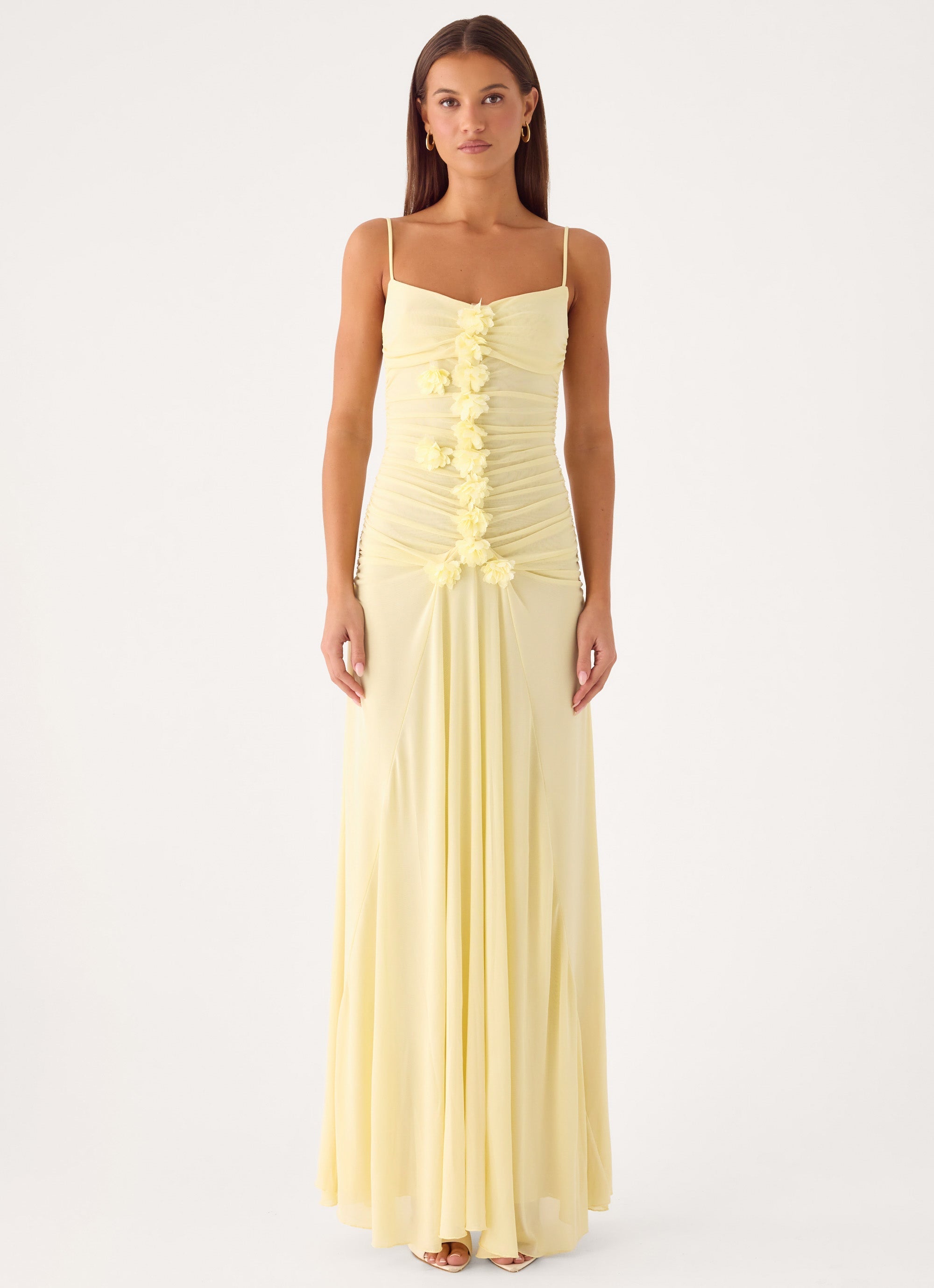 Marcia Flower Maxi Dress - Yellow