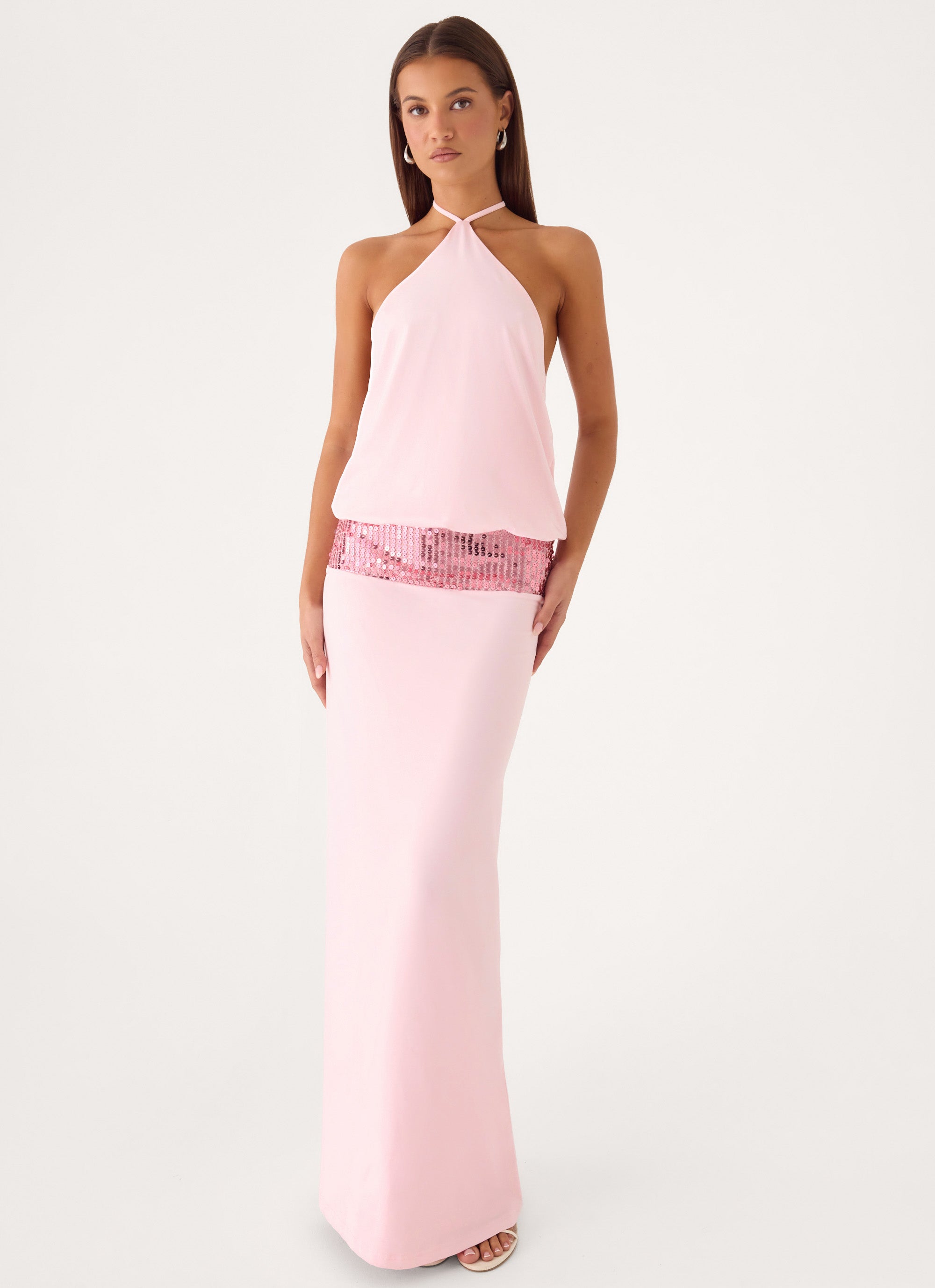 Marcie Halter Maxi Dress - Pink