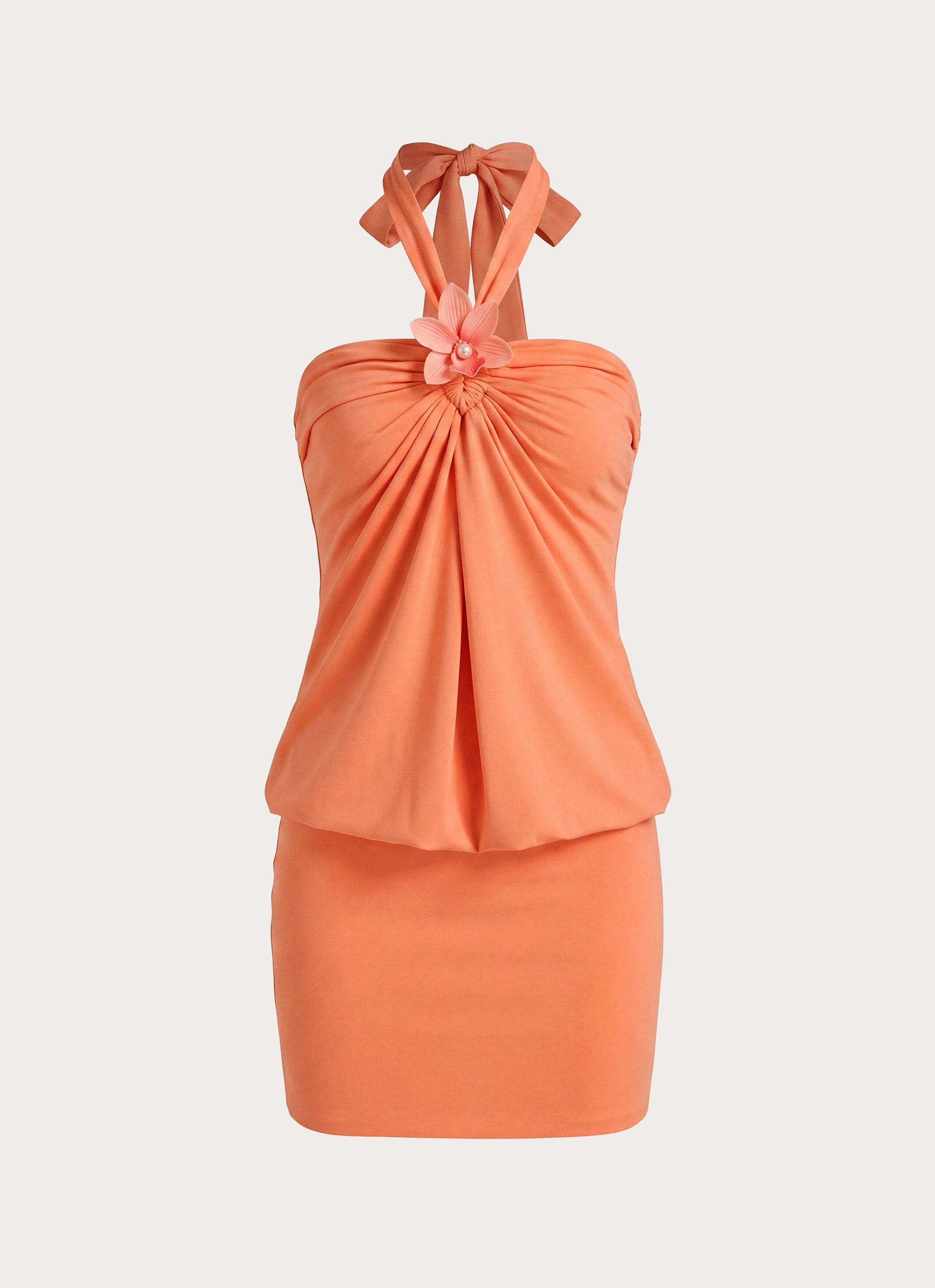 Marimae Halter Mini Dress - Apricot