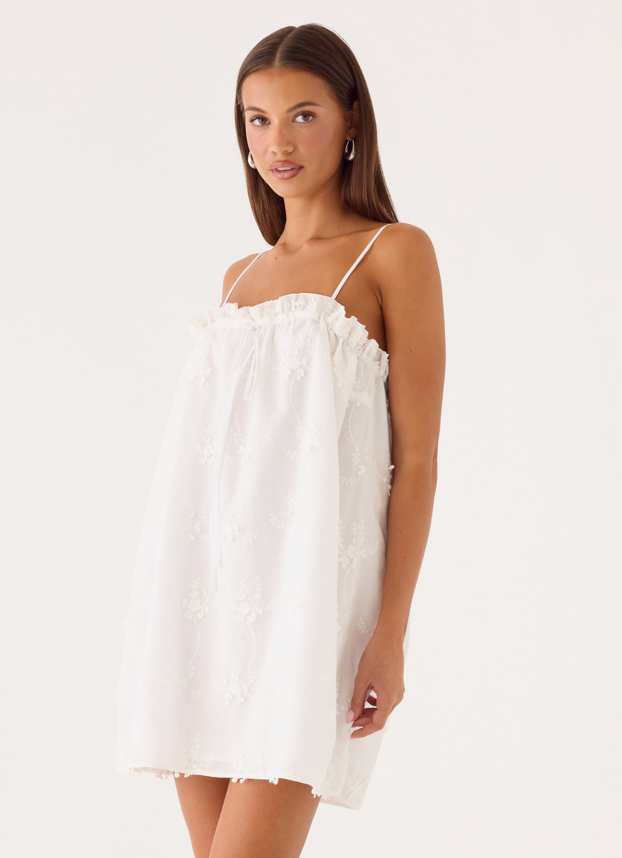 Mianna Cotton Mini Dress - White