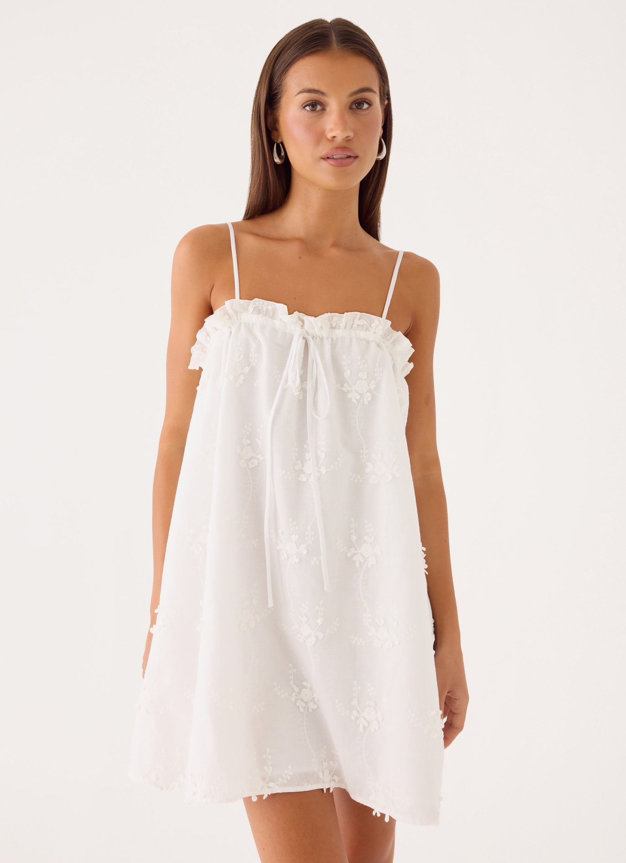 Mianna Cotton Mini Dress - White