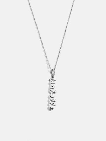 Mini Silver Script Cluster Custom Nameplate Necklace - 1 Name