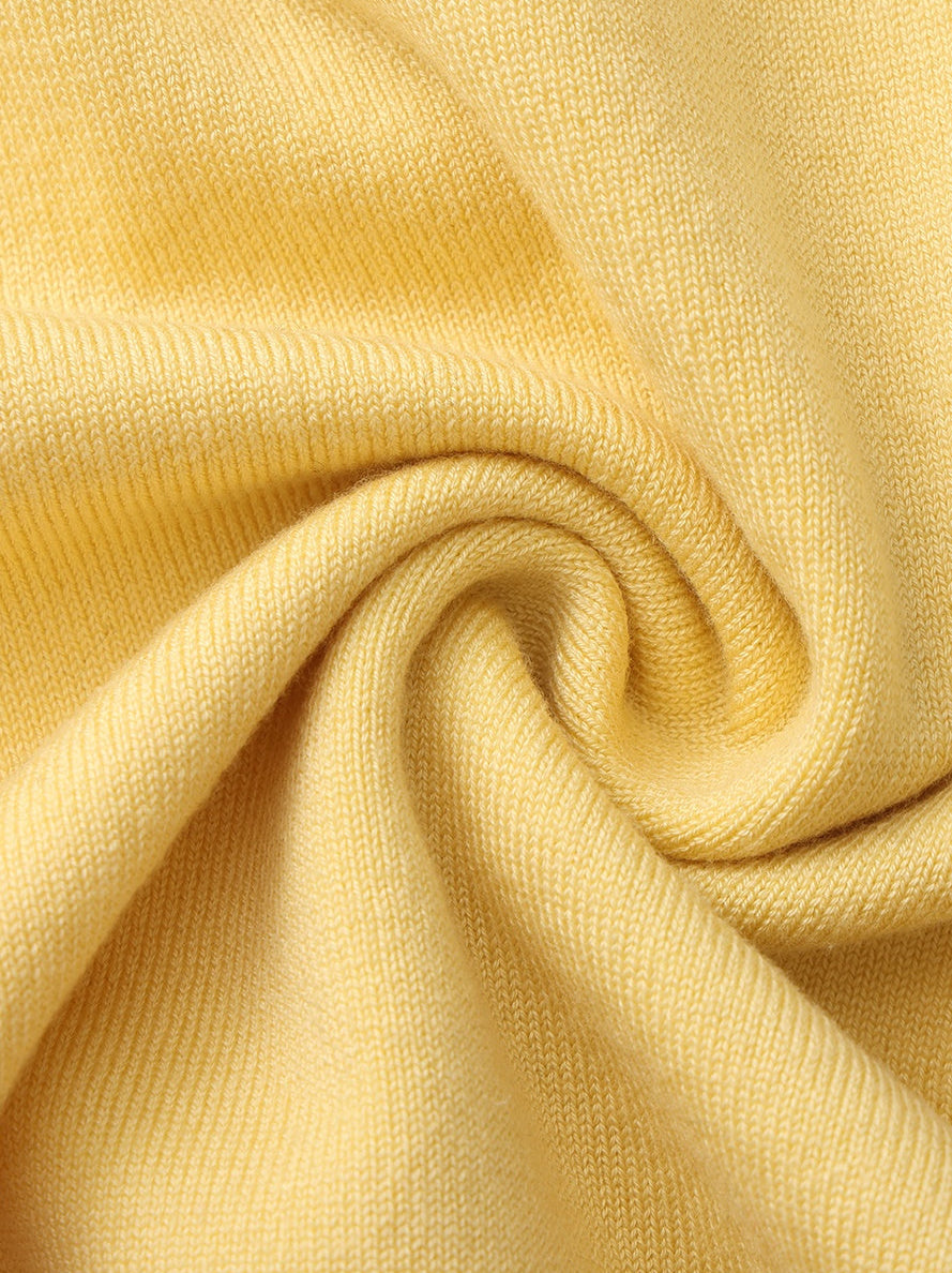 Wilhelmina Contrast-Trim Knit Yellow Mini Dress -Final Sale