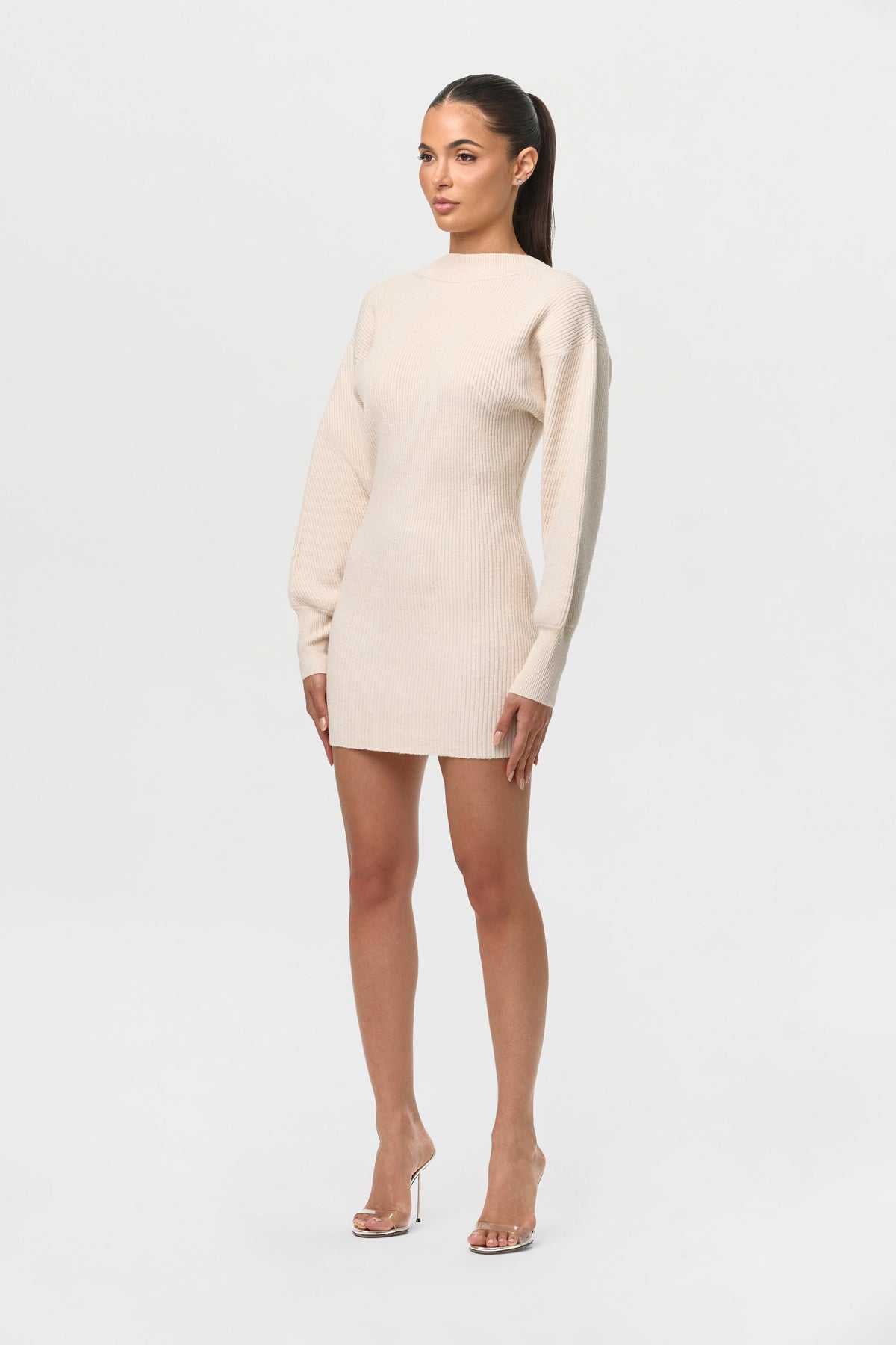 Knit Open Back Mini Dress