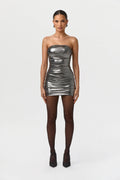 Foil Jersey Tube Mini Dress