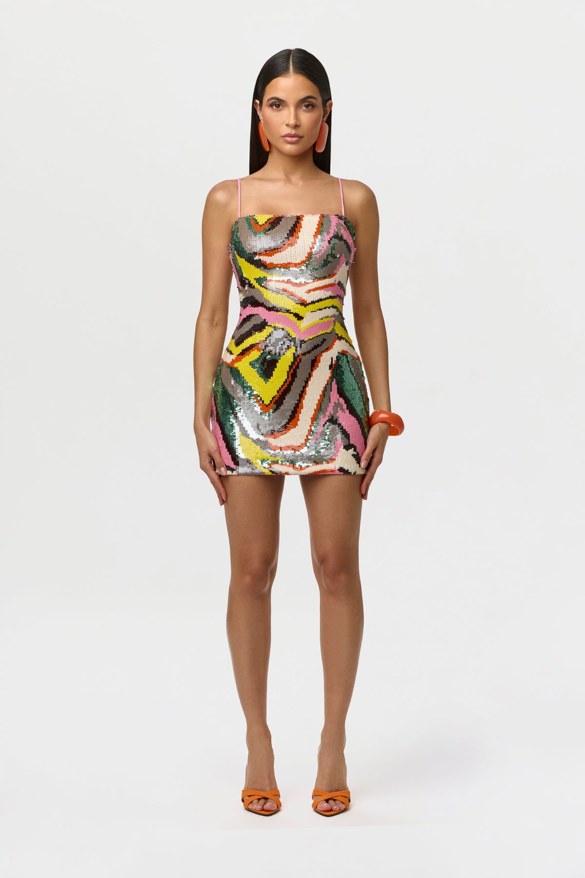 Sequin Abstract Mini Dress