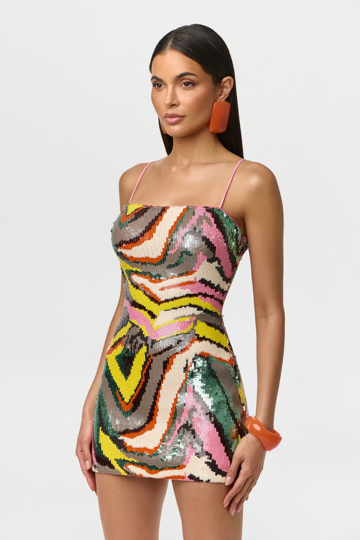 Sequin Abstract Mini Dress