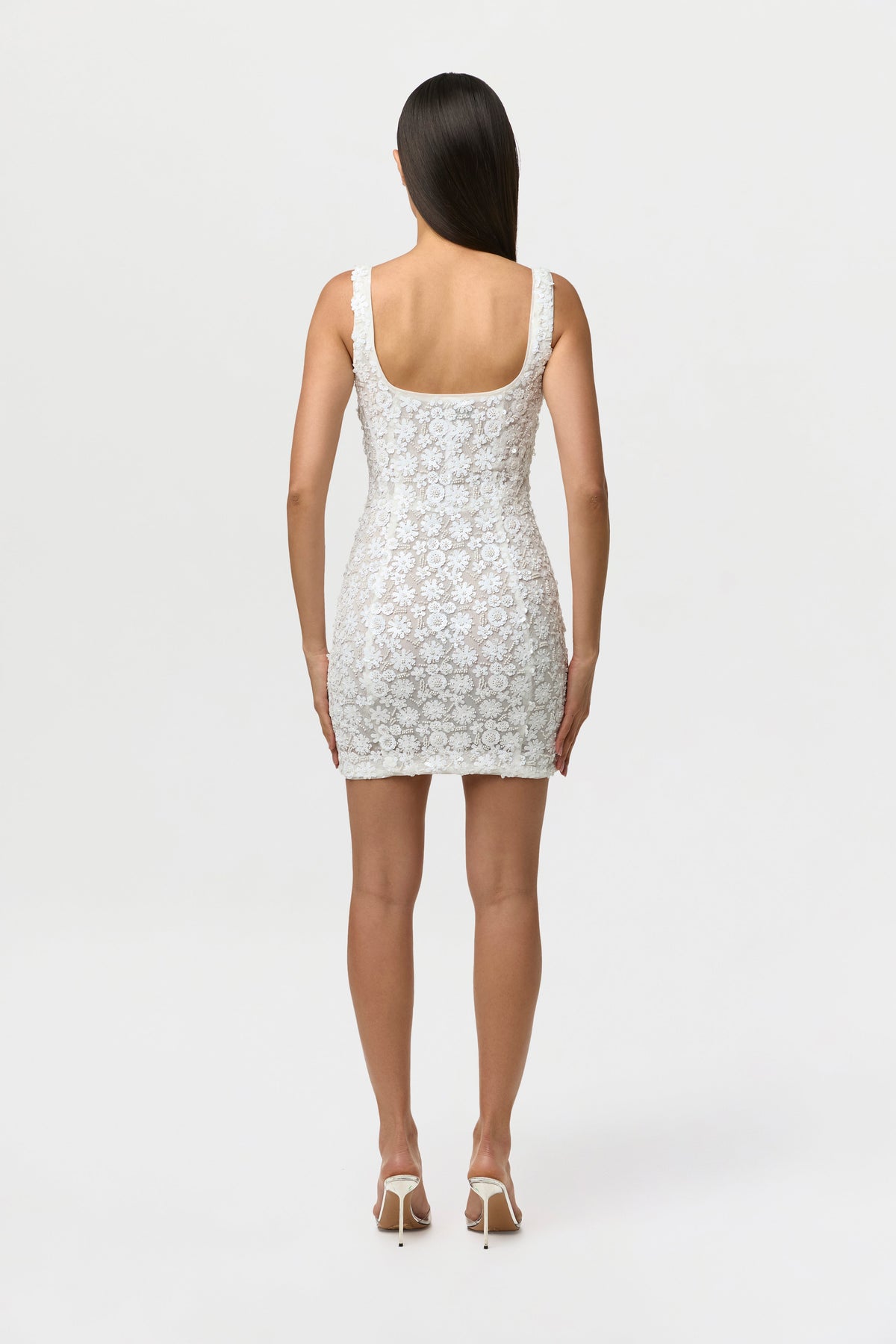 Floral Beaded Mini Dress