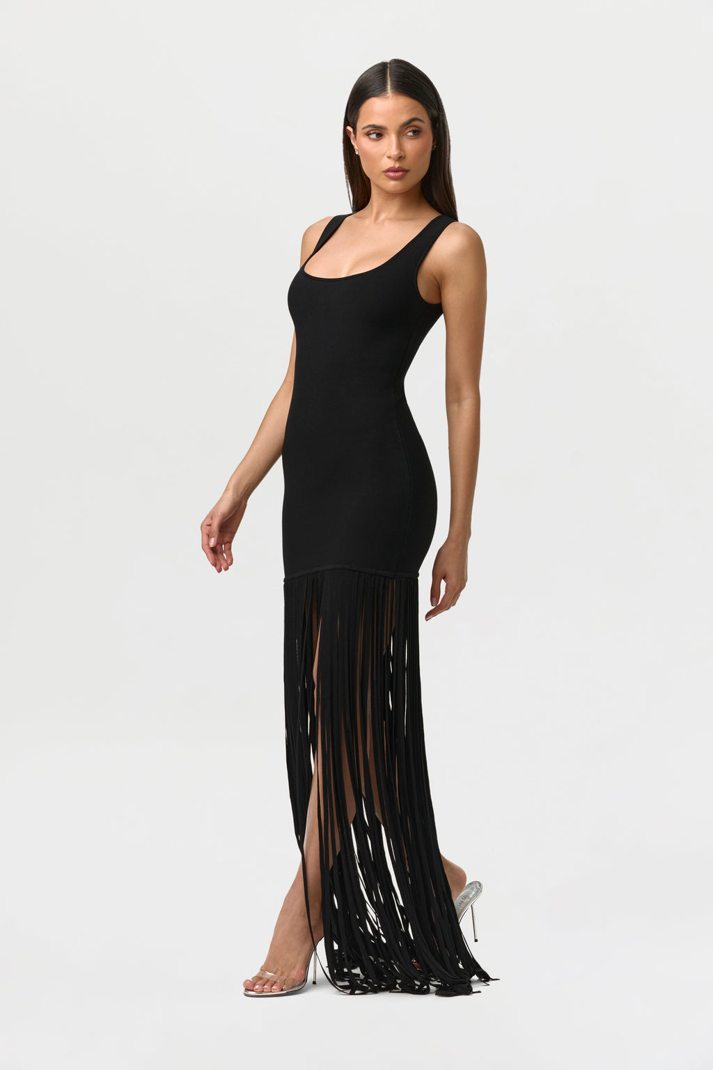 Knit Fringe Tank Dress