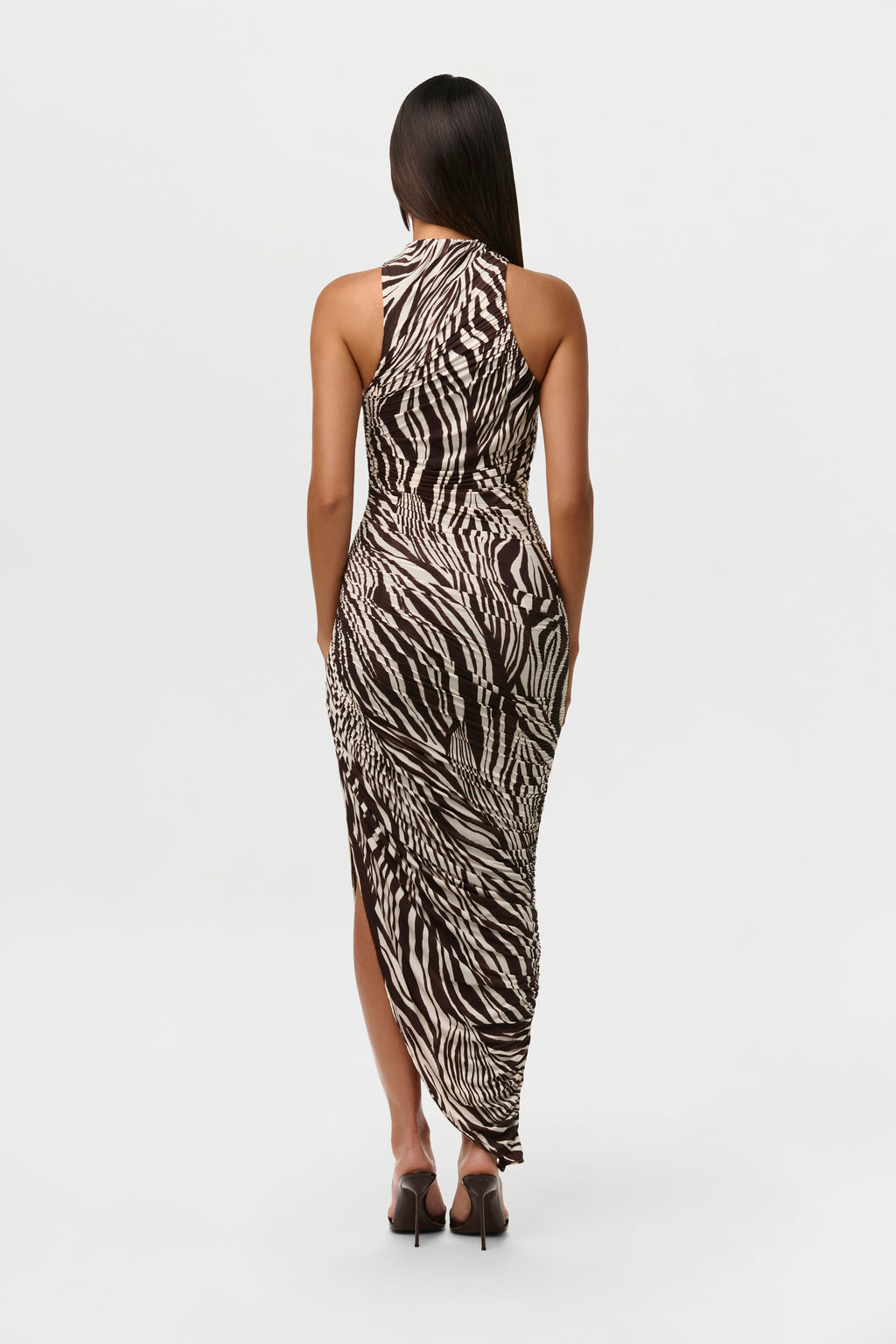 Naked Print Sleeveless Midi Dress