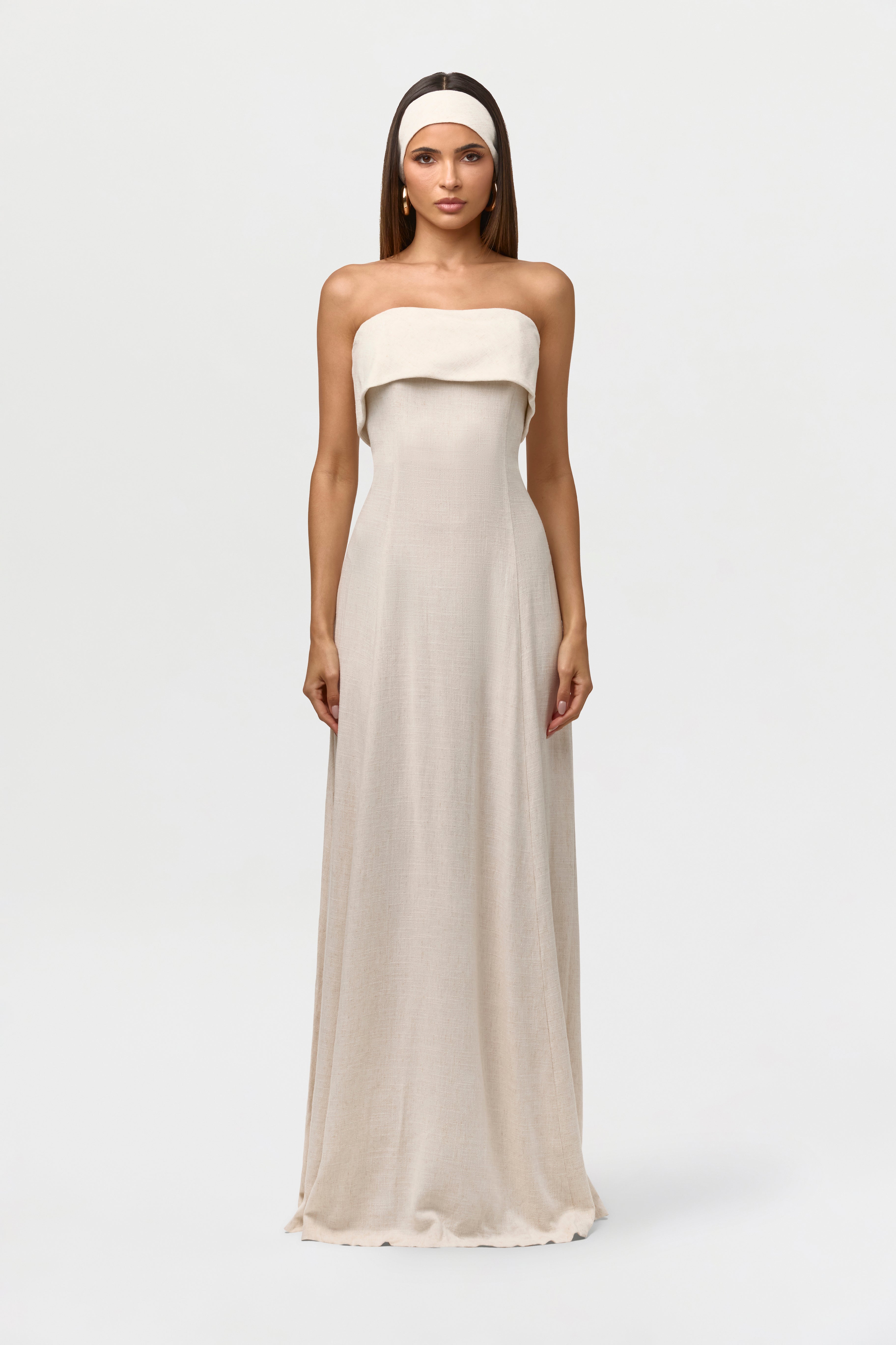 Linen Tube Maxi Dress