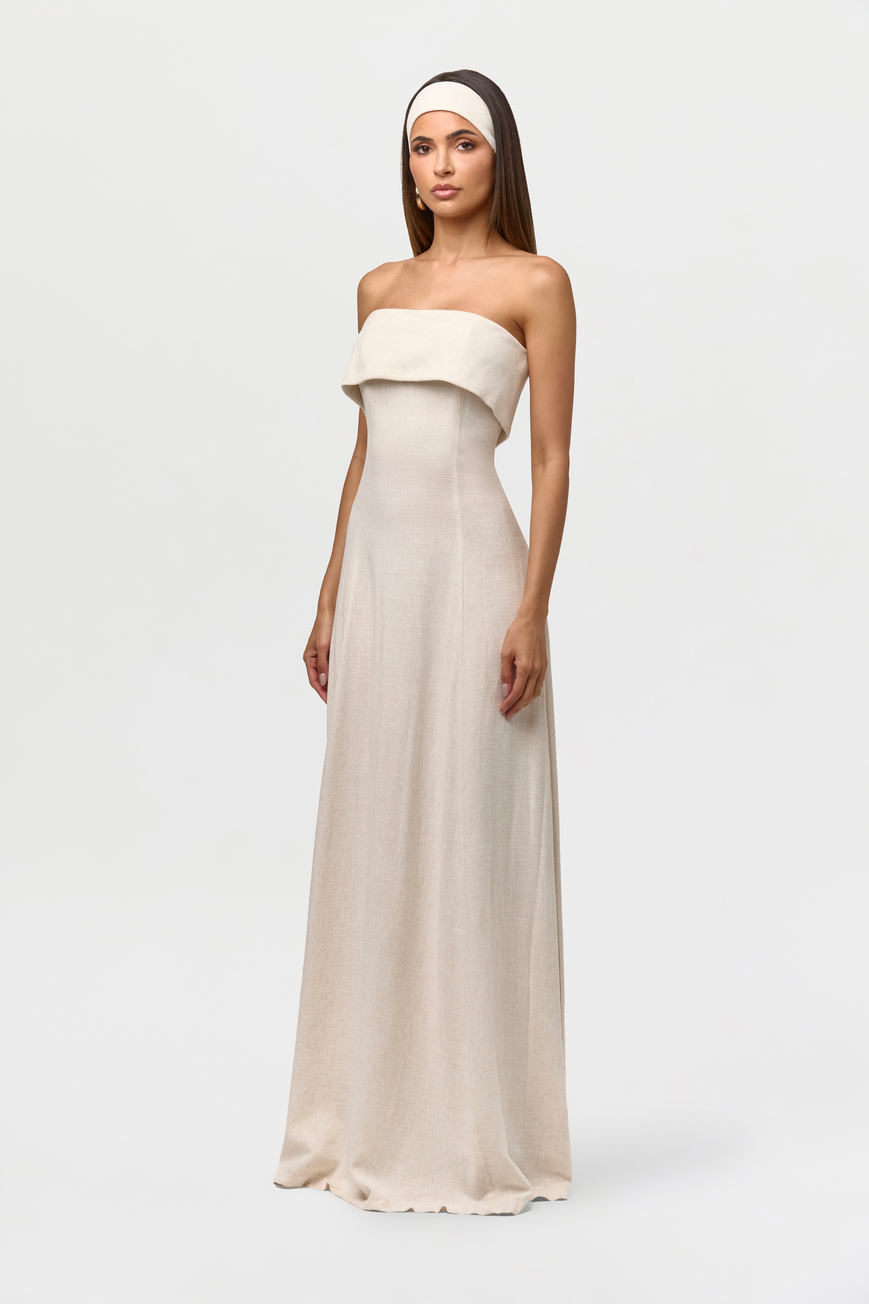 Linen Tube Maxi Dress