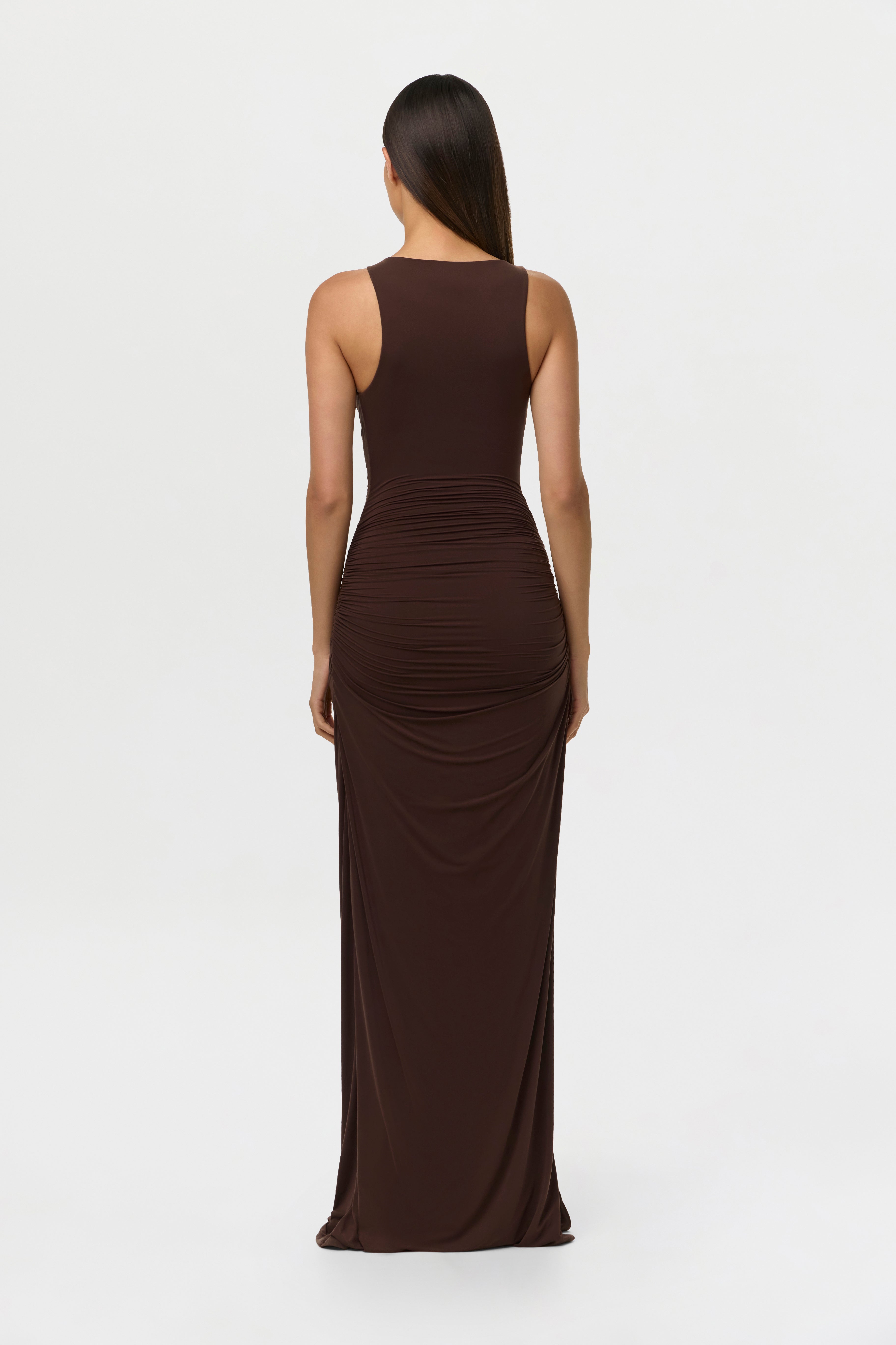 Naked Sleeveless Jewel Maxi Dress