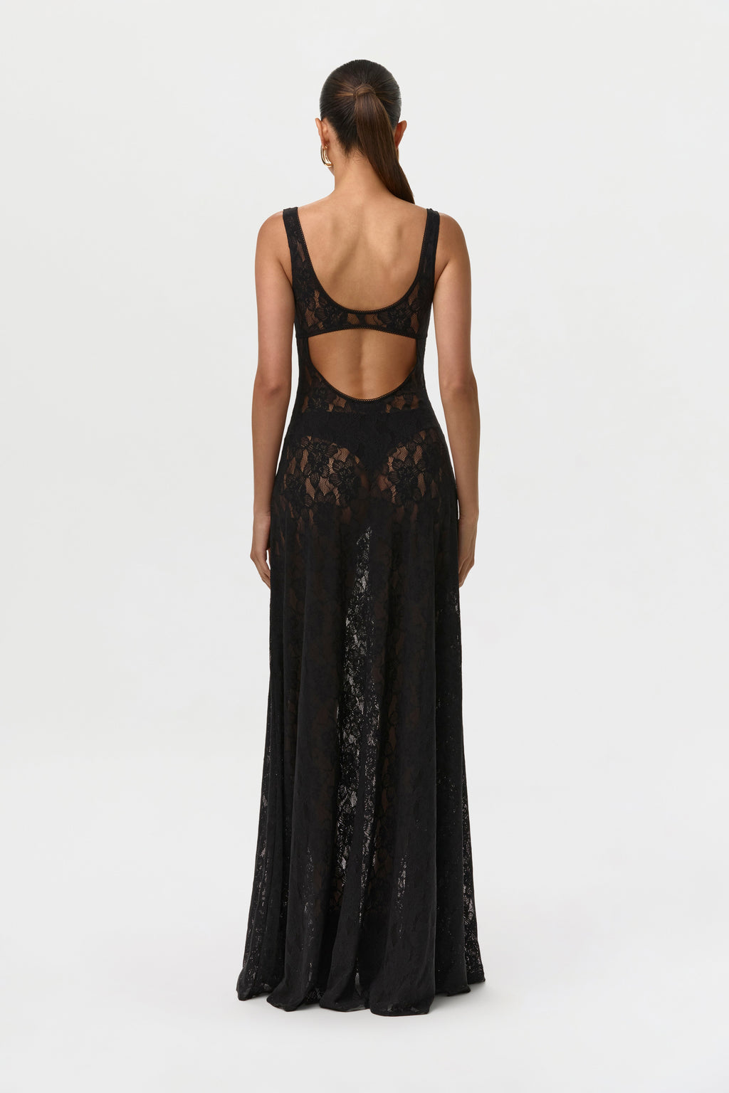 Stretch Lace Cut Out Maxi Dress