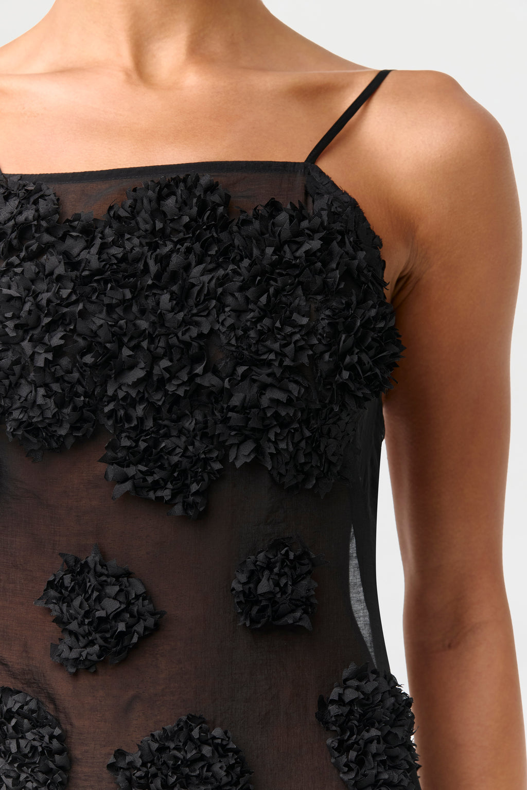 Floral Appliqué Open Back Dress