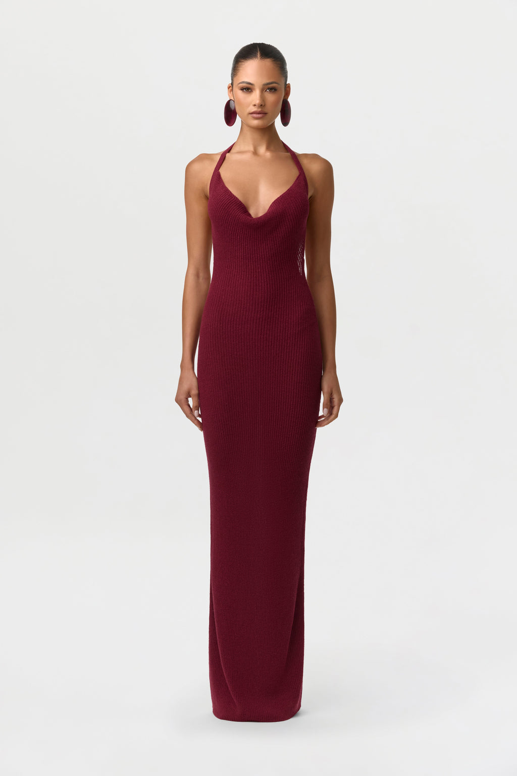 Knit Halter Open Back Dress