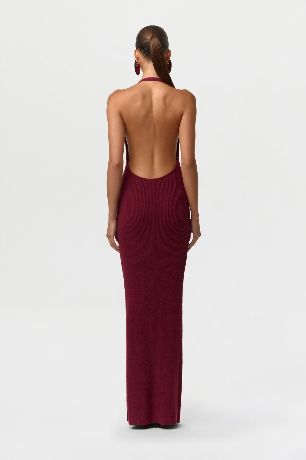 Knit Halter Open Back Dress