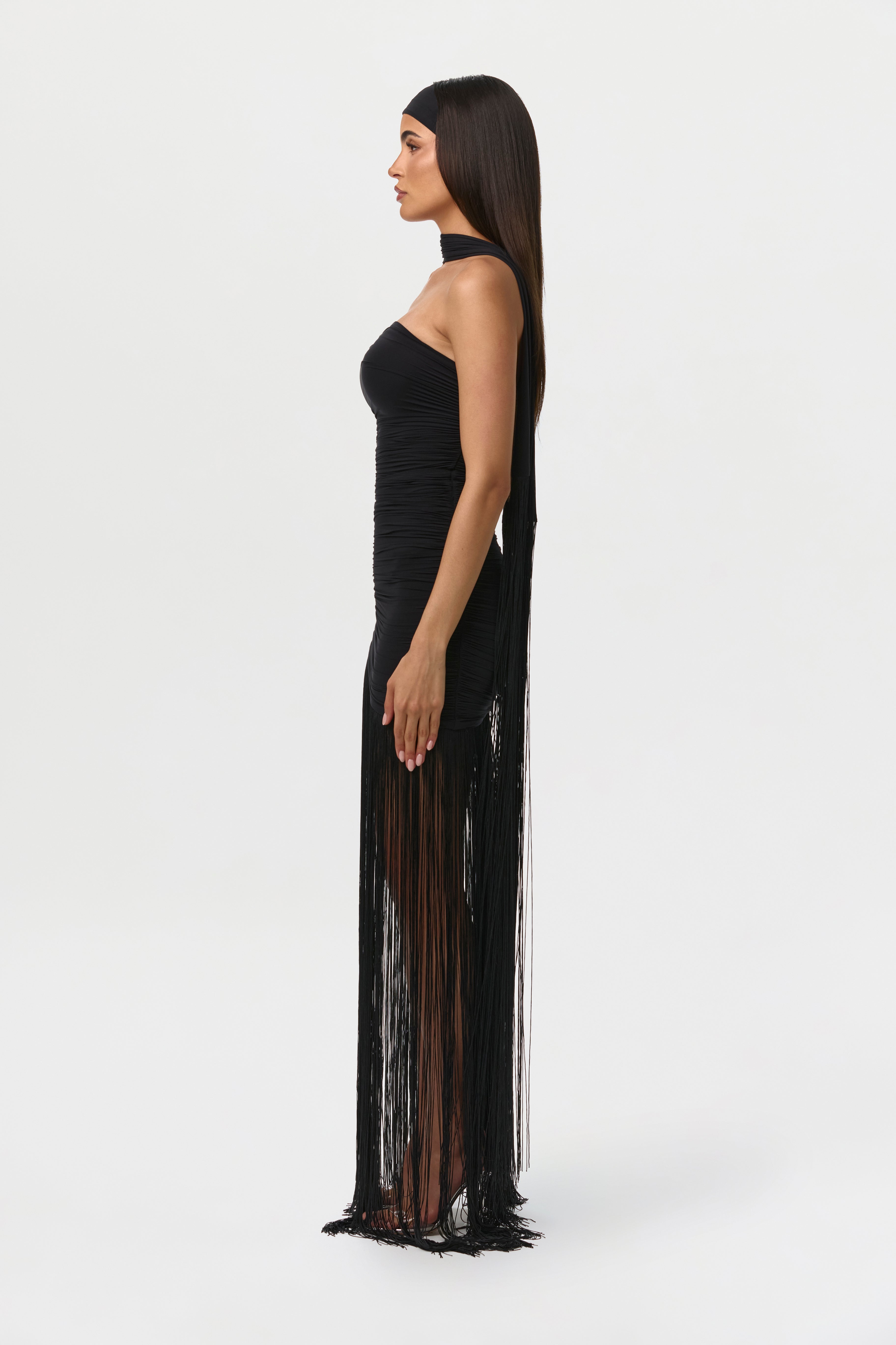 Naked Tube Fringe Mini Dress